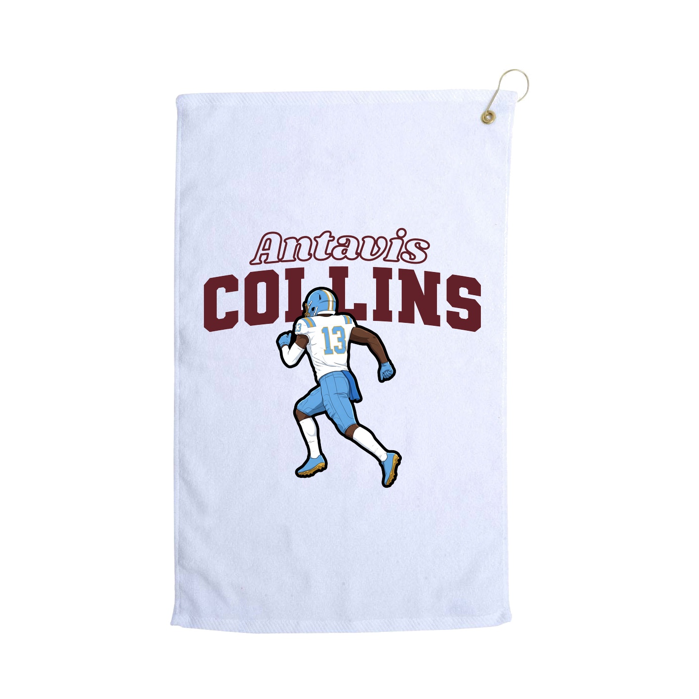 Golf Towel — Name Arch in White