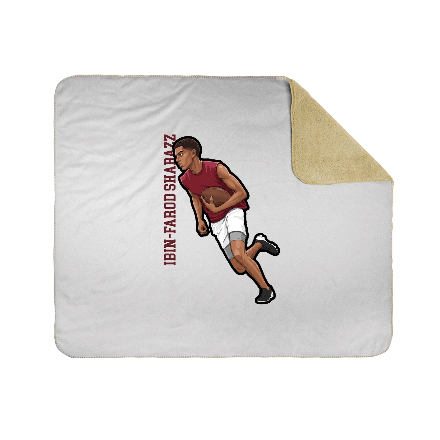 Throw Blanket — Name Vertical in White