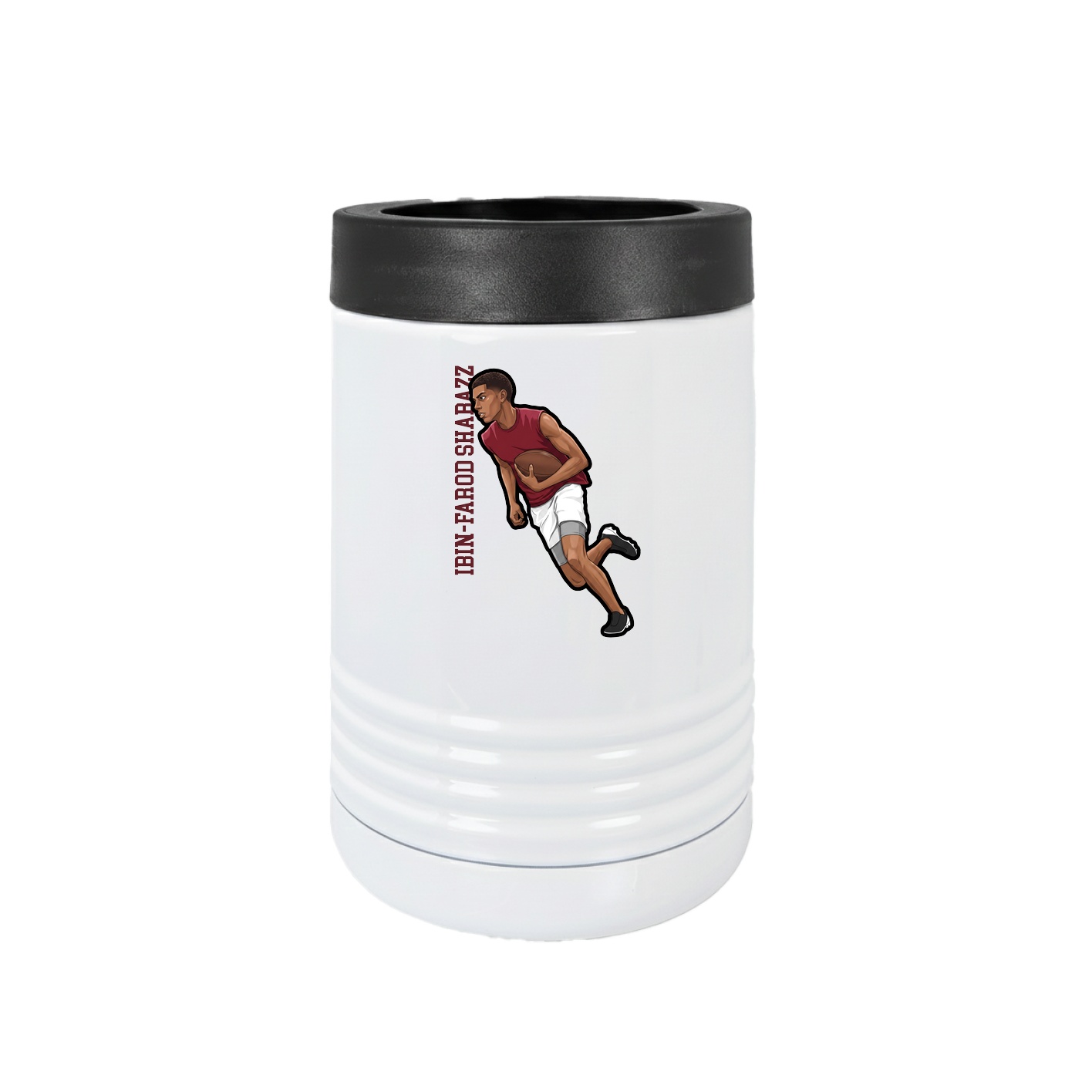 Beverage Holder — Name Vertical in White