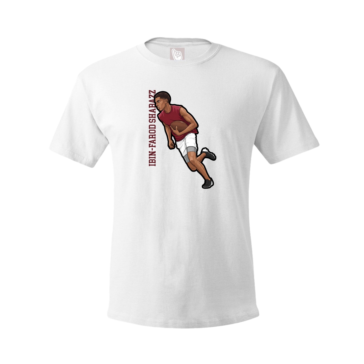 Youth Tee — Name Vertical in White