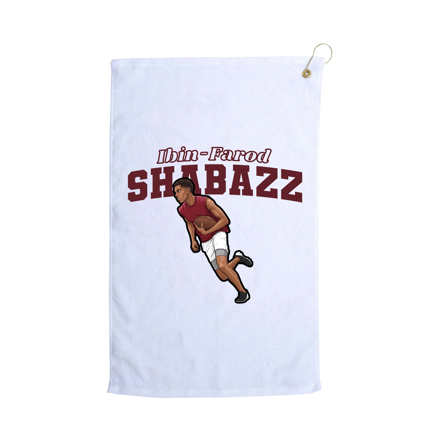 Golf Towel — Name Arch in White