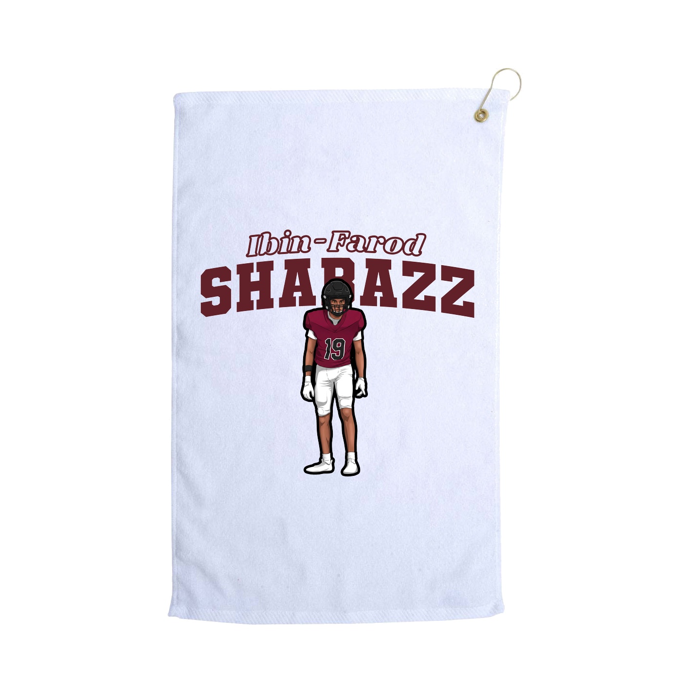 Golf Towel — Name Arch in White
