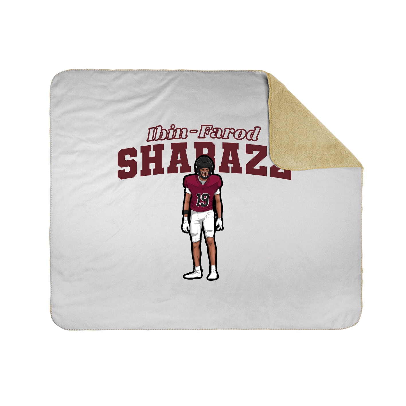Throw Blanket — Name Arch in White