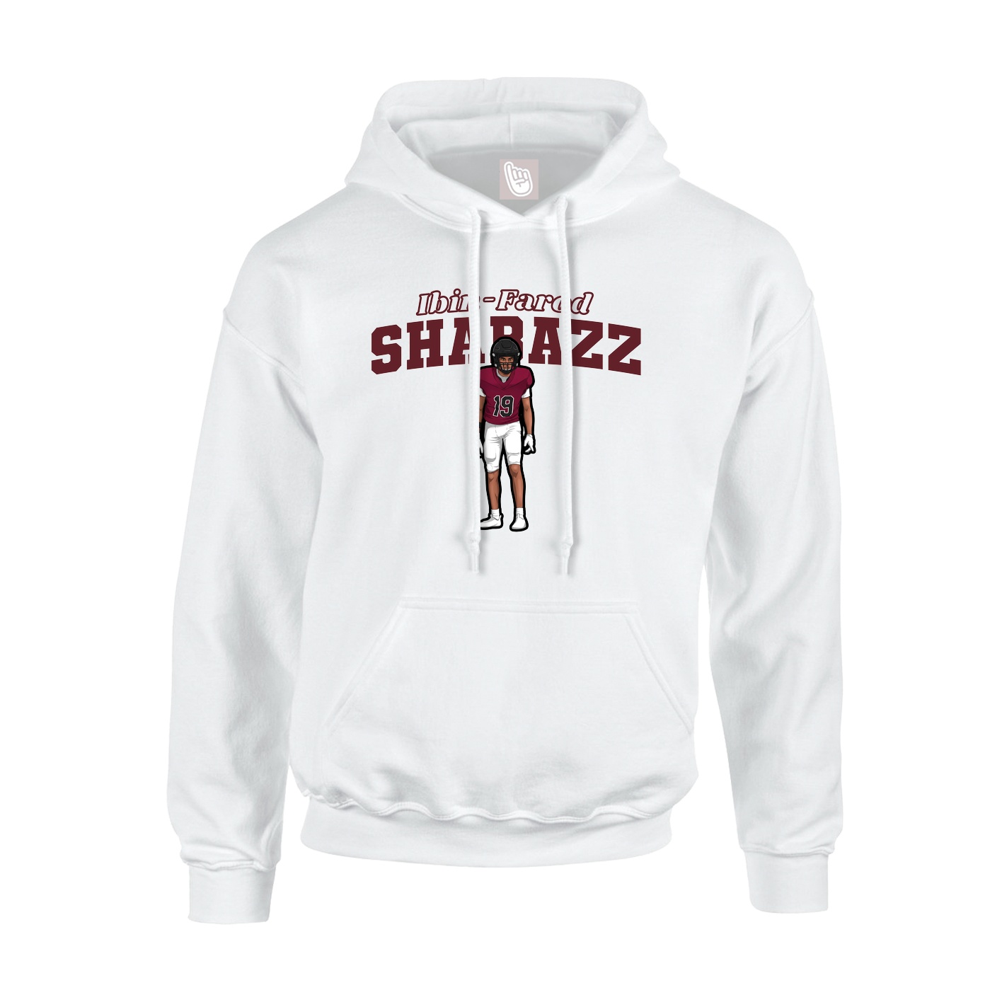 Hoodie — Name Arch in White