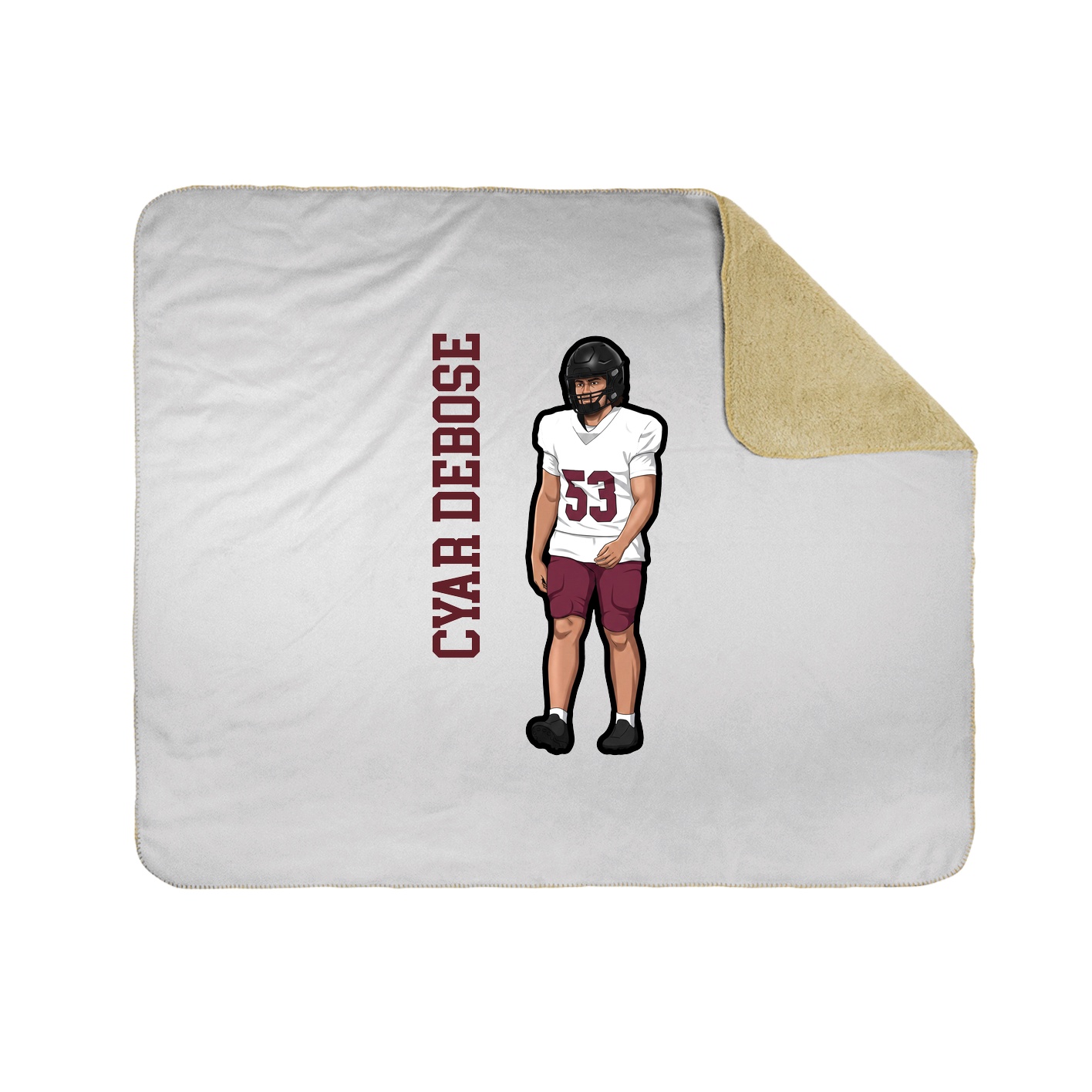 Throw Blanket — Name Vertical in White