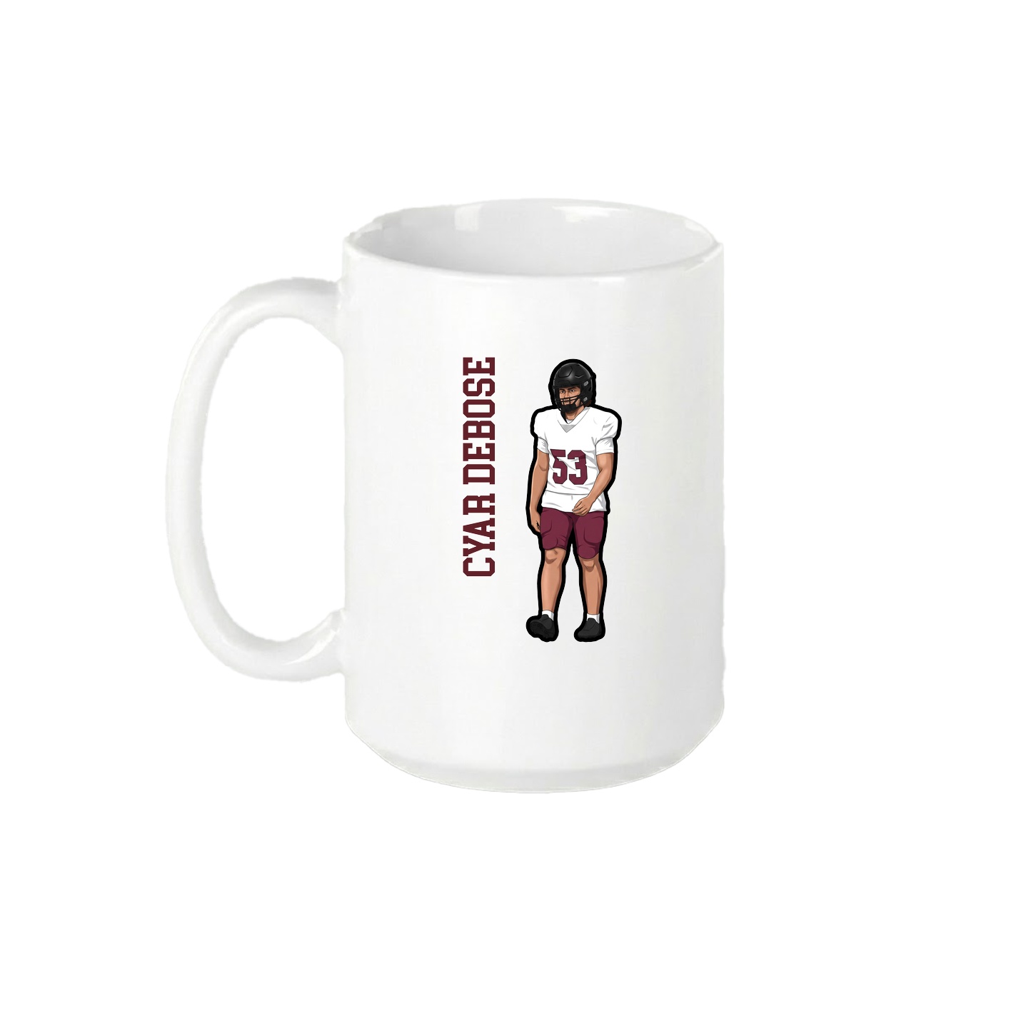 15oz Coffee Mug — Name Vertical in White