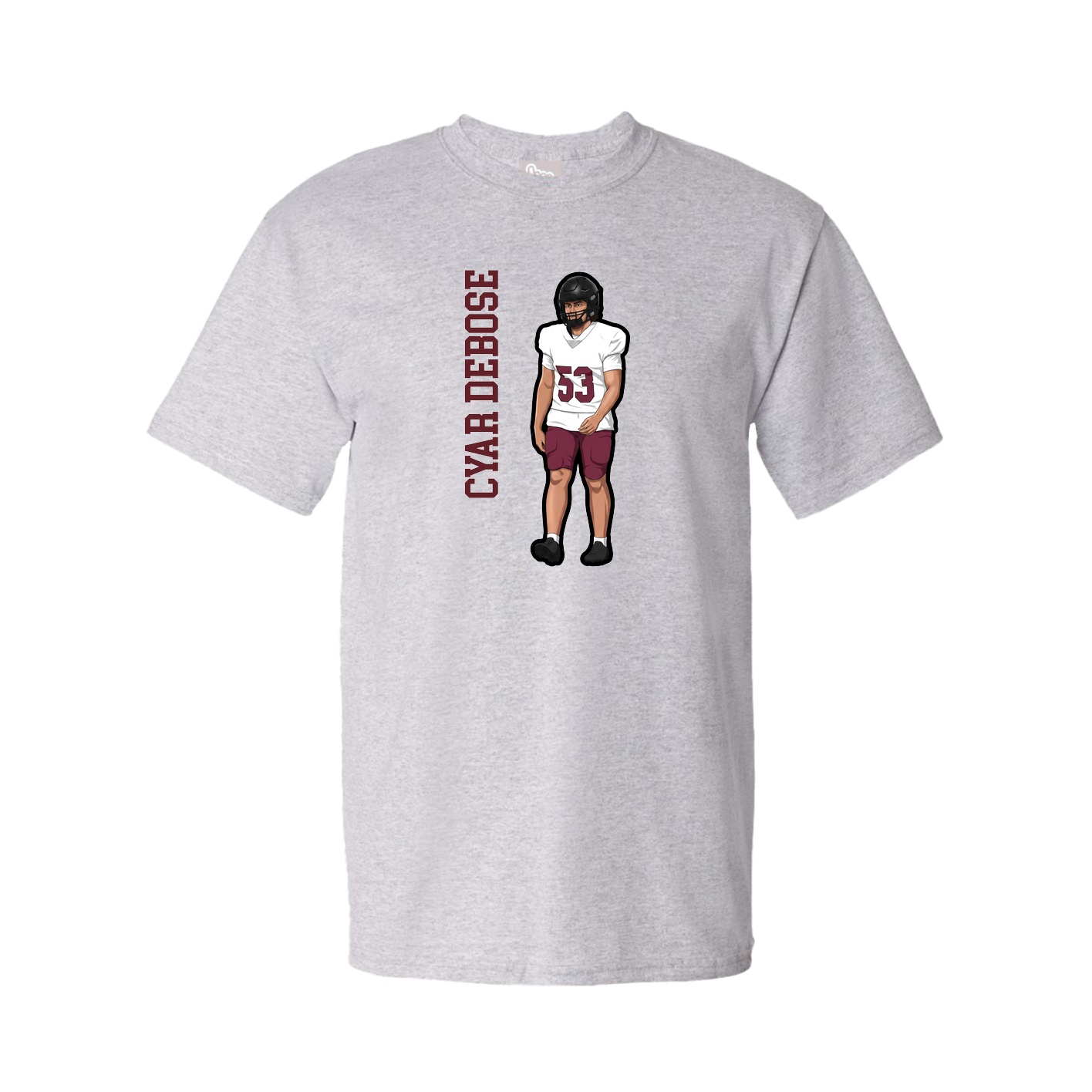 Youth Tee — Name Vertical in Grey
