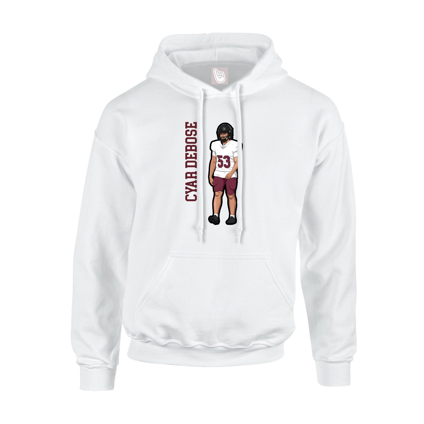 Hoodie — Name Vertical in White