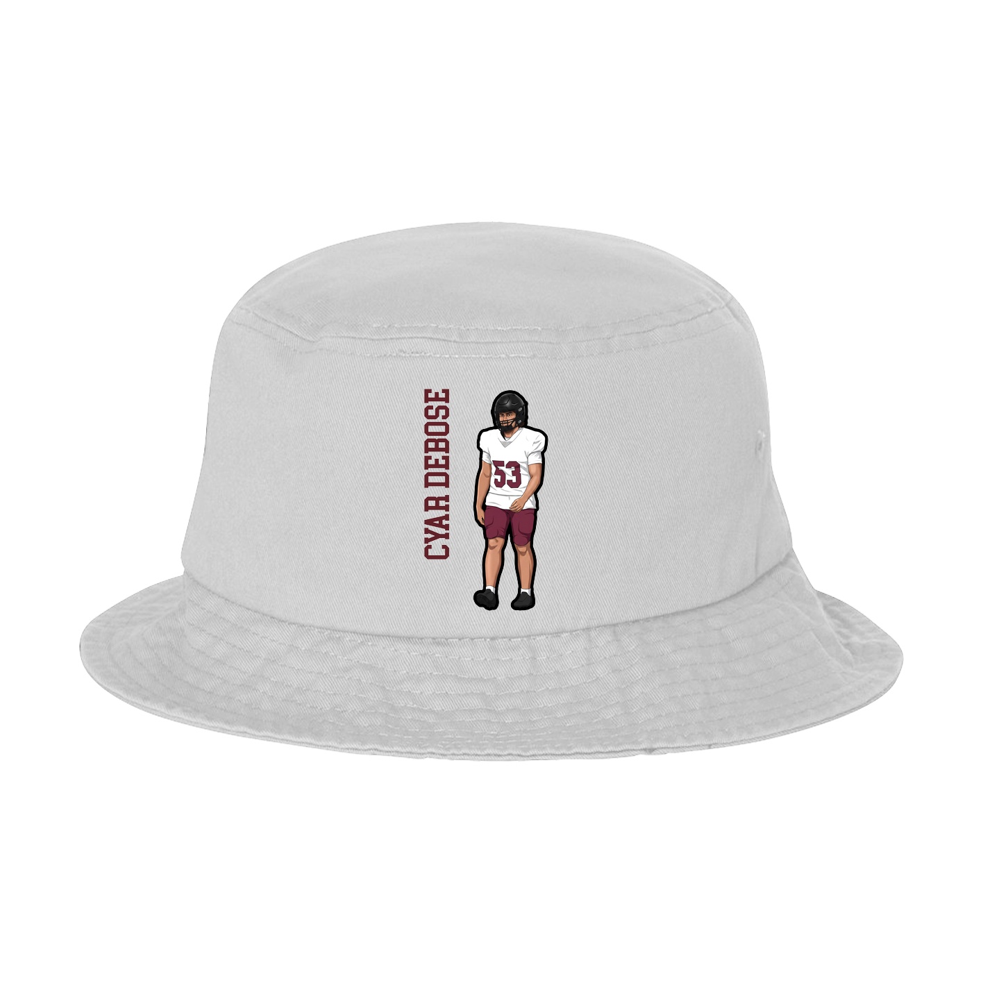 Bucket Cap — Name Vertical in White