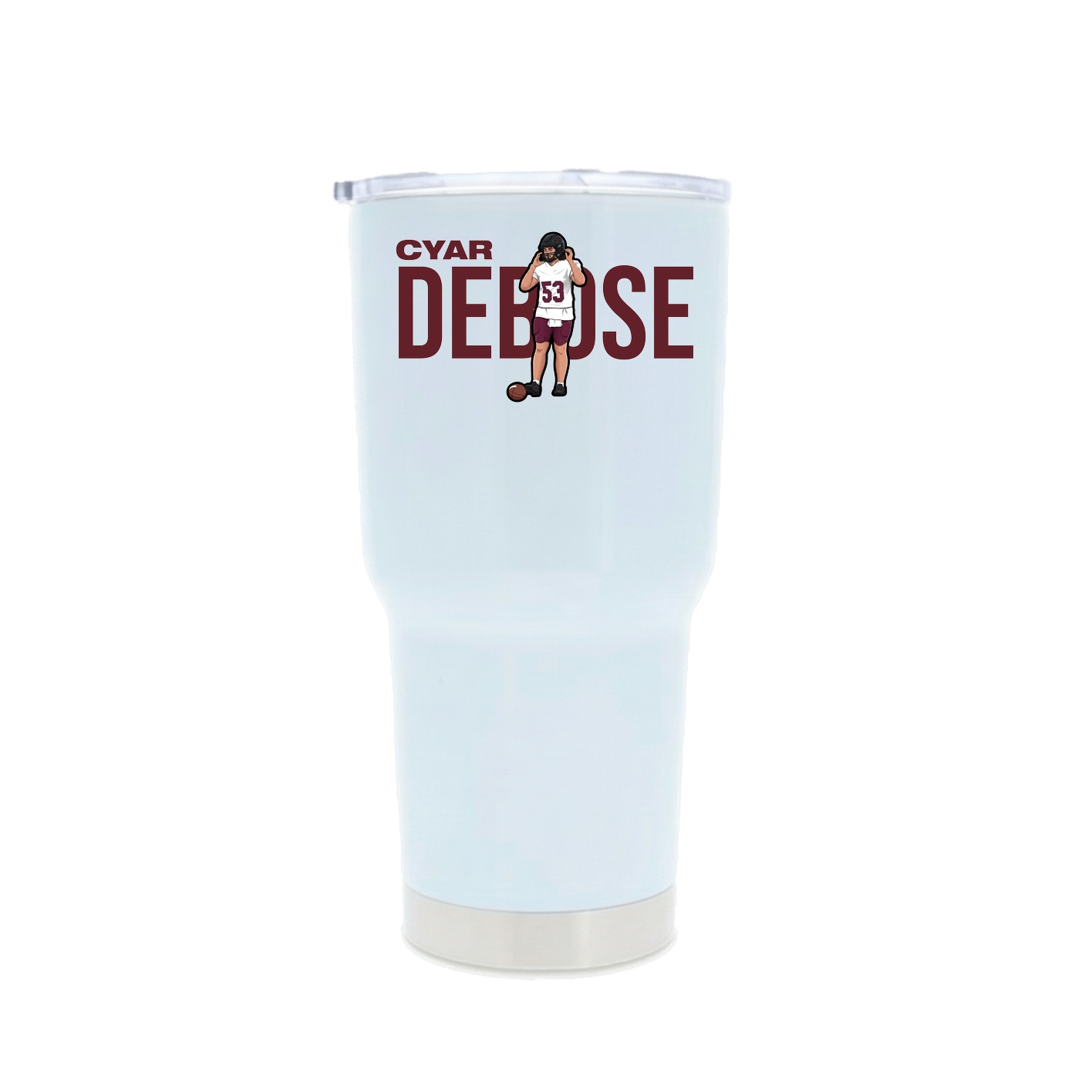 30oz Stainless Steel Tumbler — Player Name in White