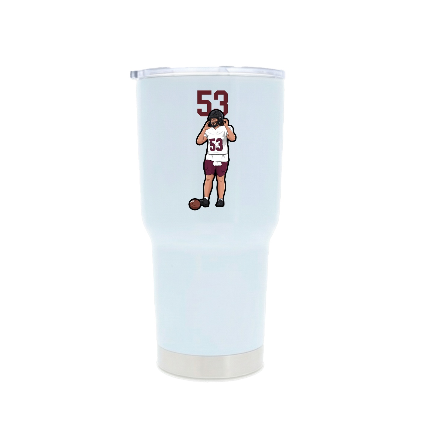 30oz Stainless Steel Tumbler — Number Top in White