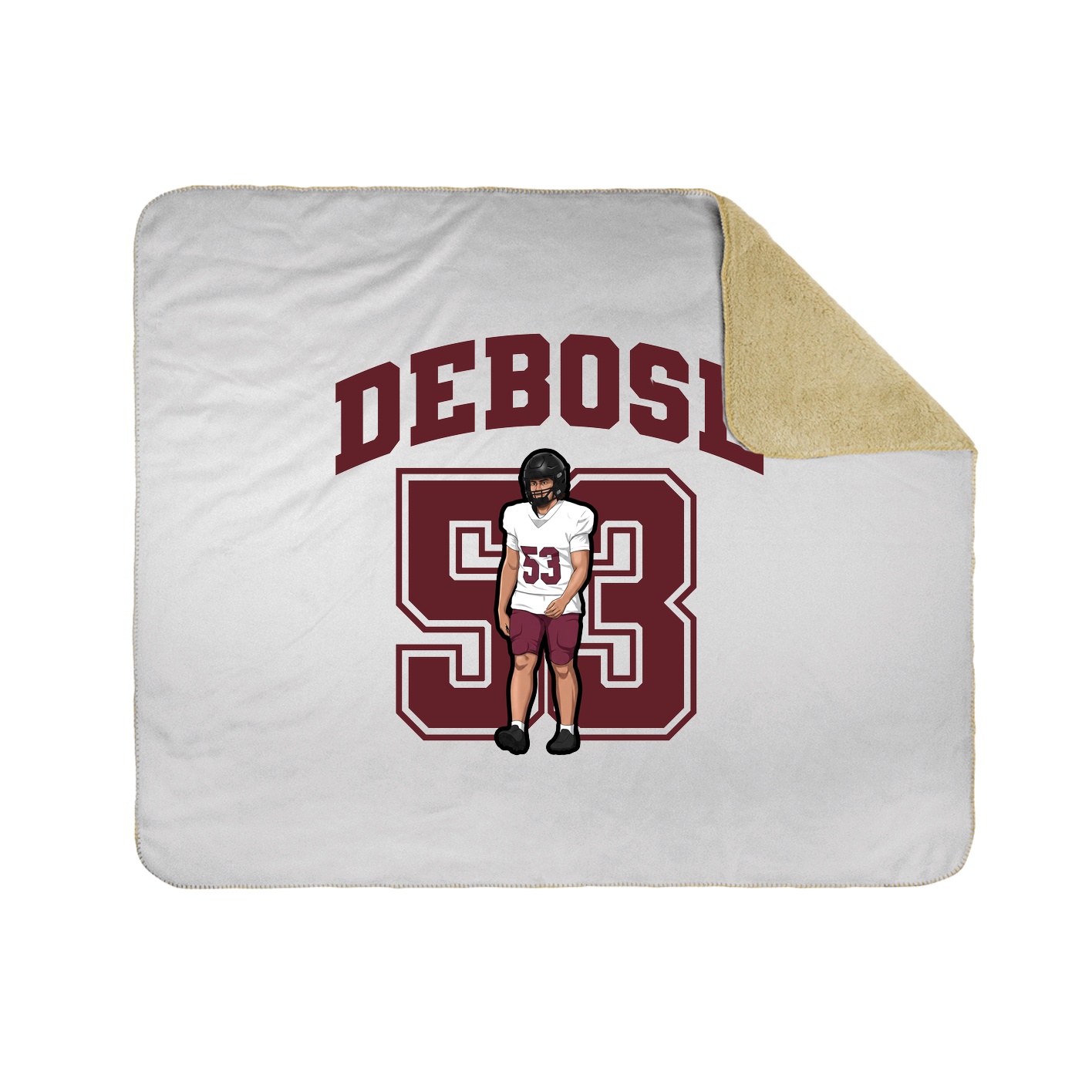 Throw Blanket — Number in White
