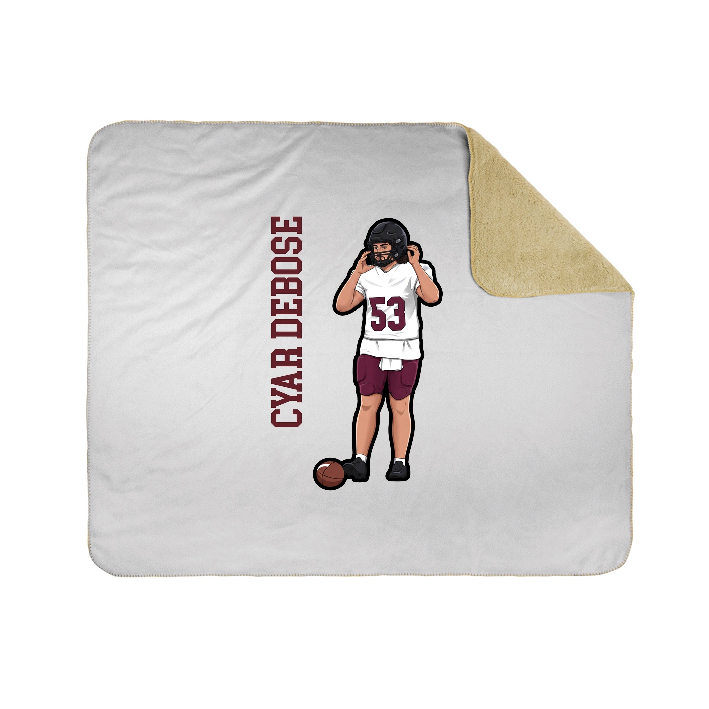 Throw Blanket — Name Vertical in White