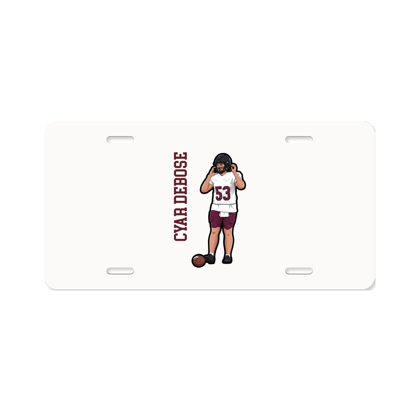 License Plate — Name Vertical in Classic