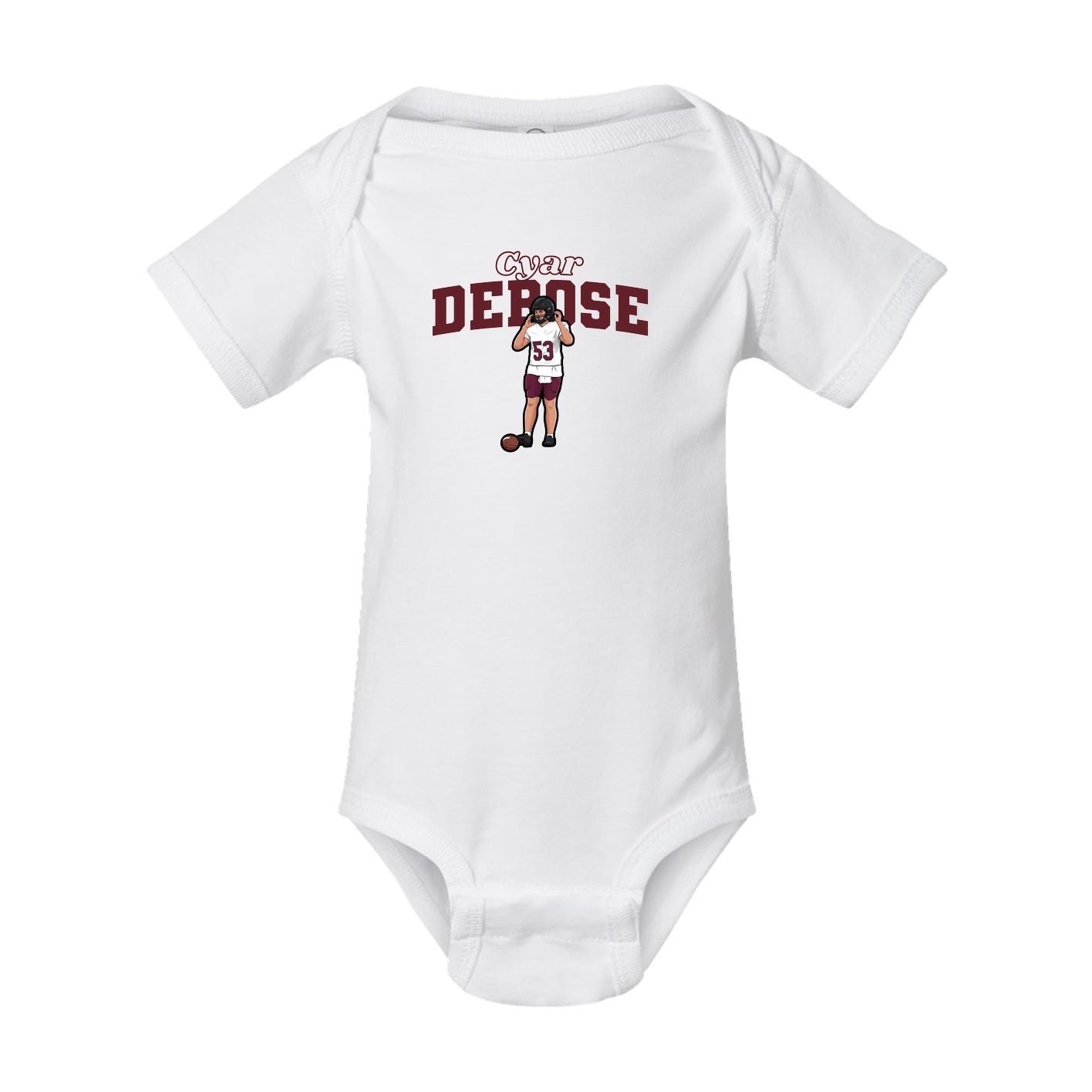 Baby Onesie — Name Arch in White