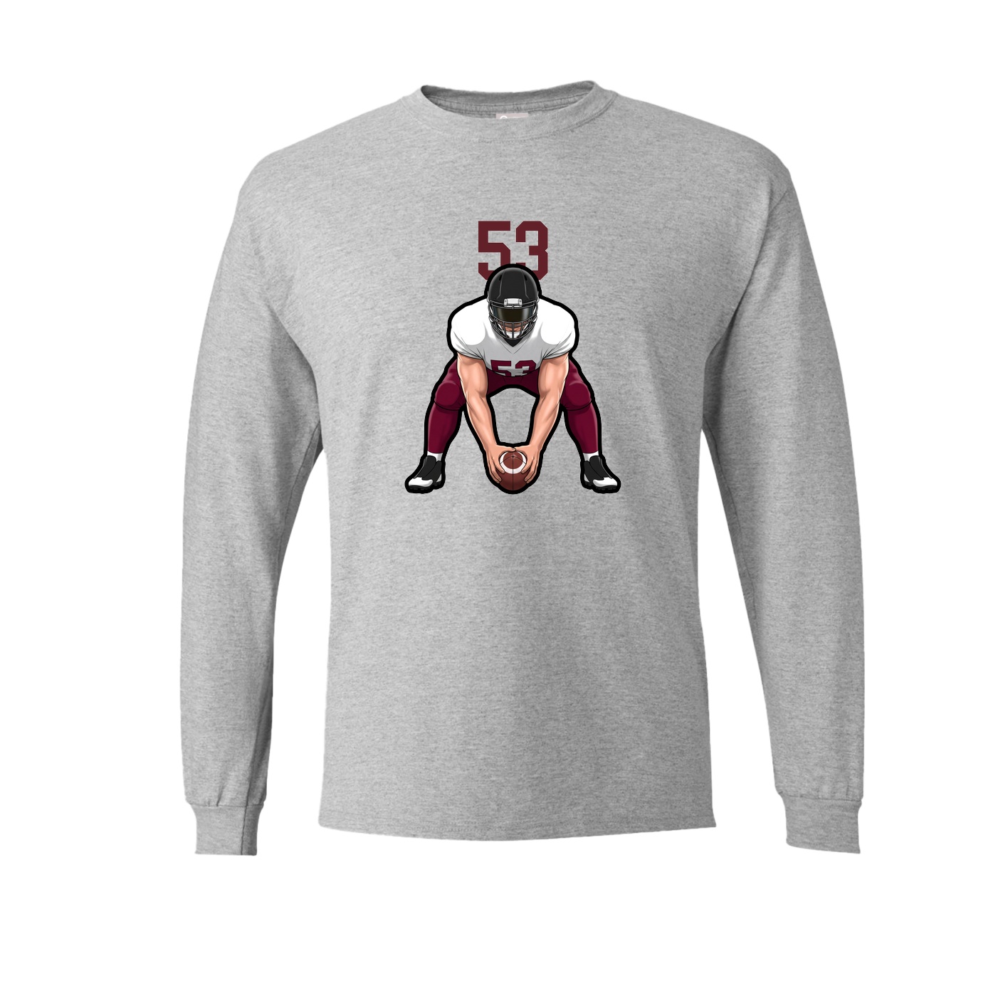 Long Sleeve Tee — Number Top in Grey