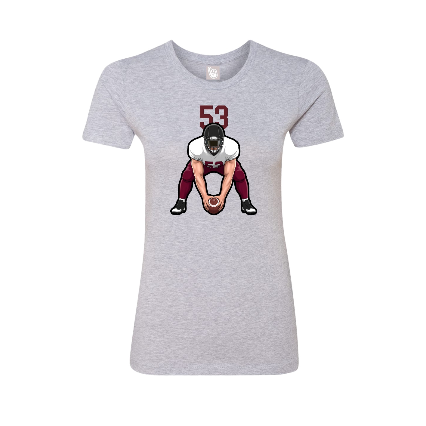 Fitted Women's Tee — Number Top in Grey