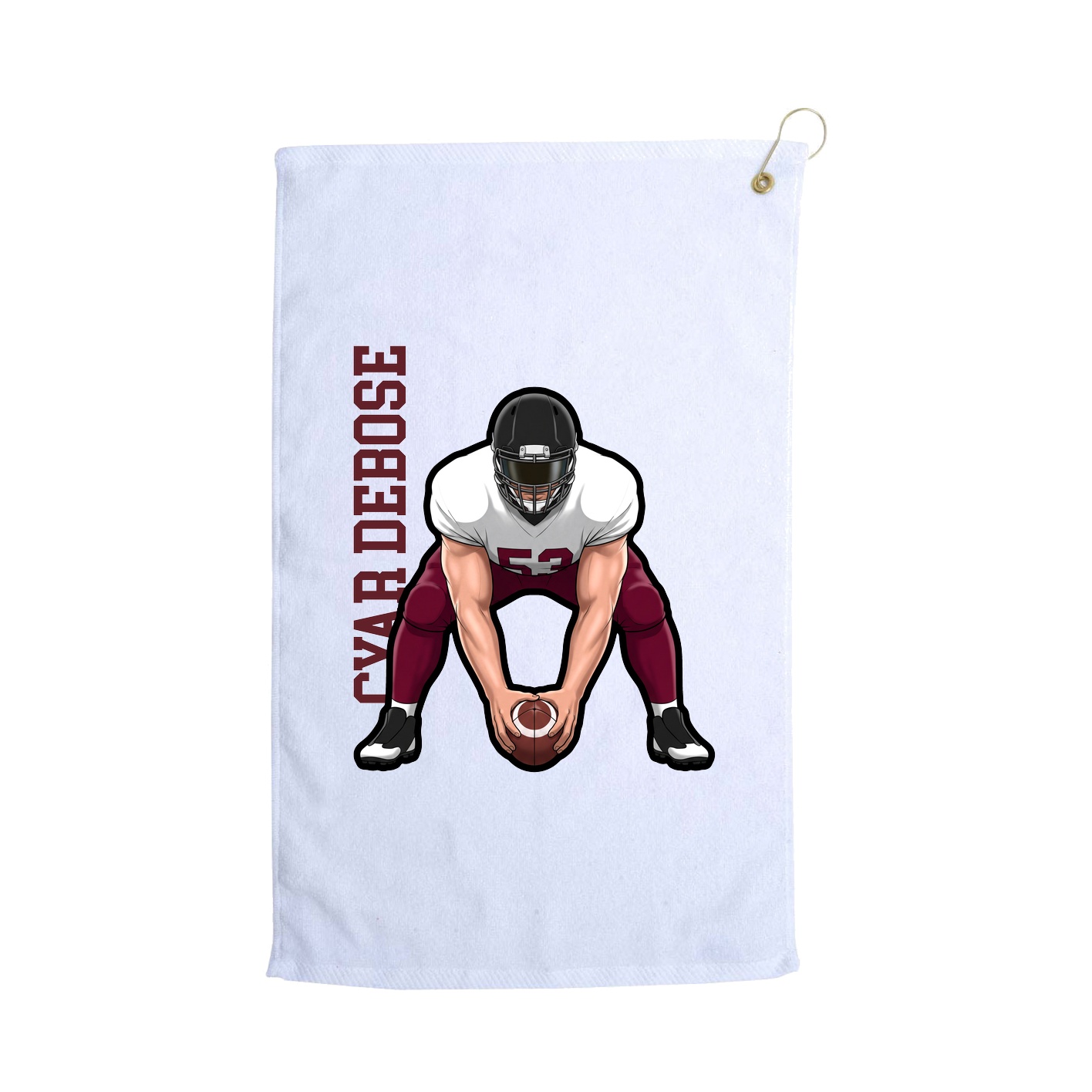 Golf Towel — Name Vertical in White