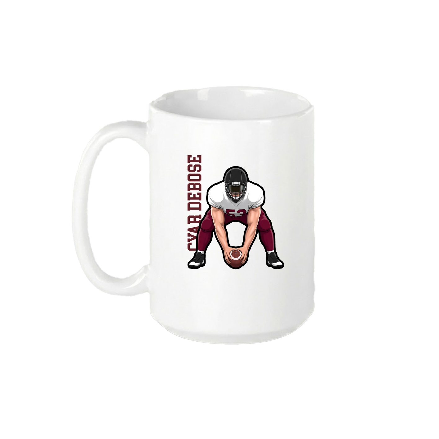 15oz Coffee Mug — Name Vertical in White