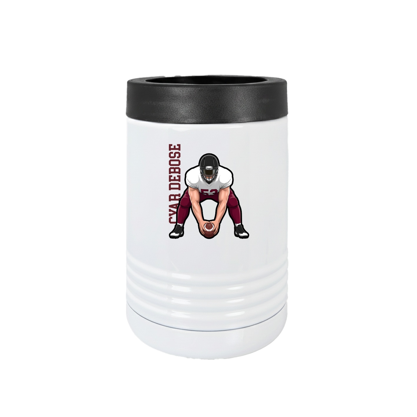 Beverage Holder — Name Vertical in White