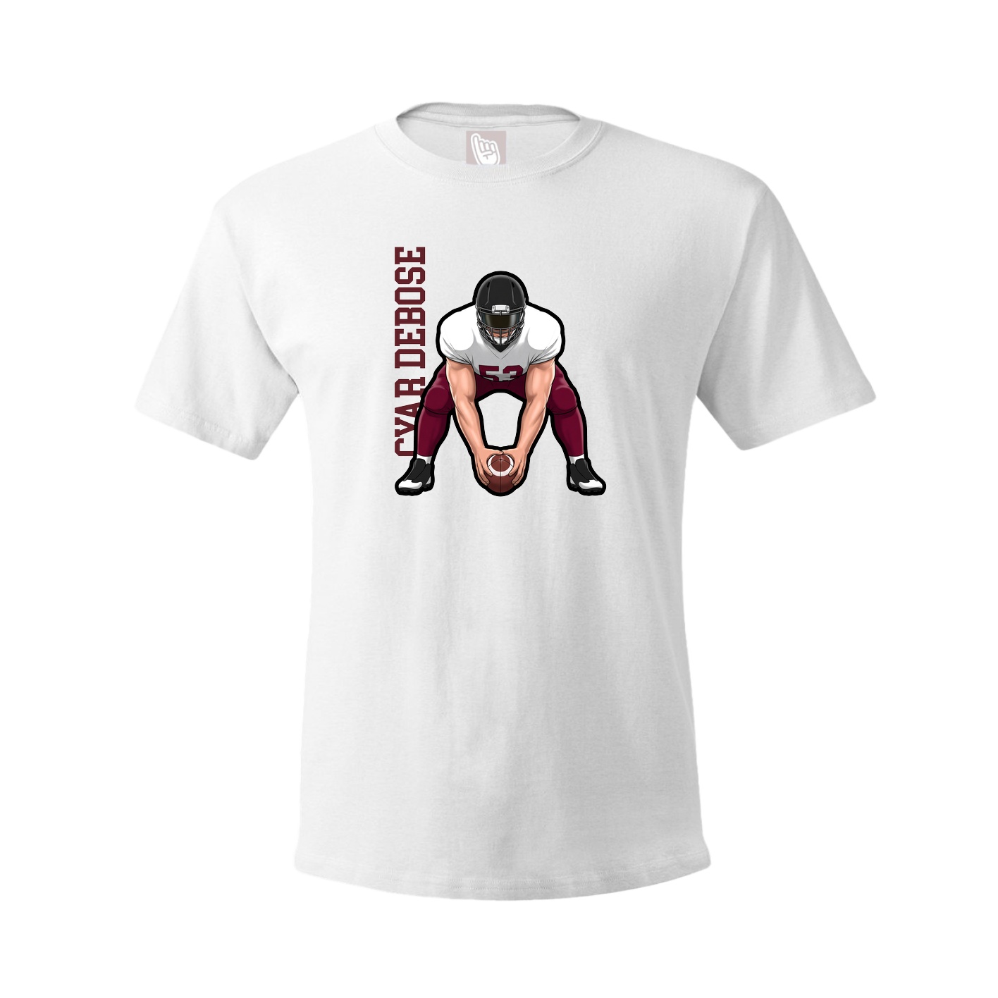 Tee — Name Vertical in White