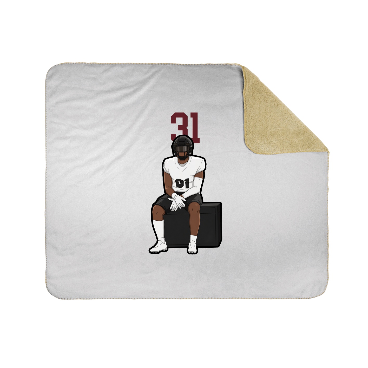 Throw Blanket — Number Top in White