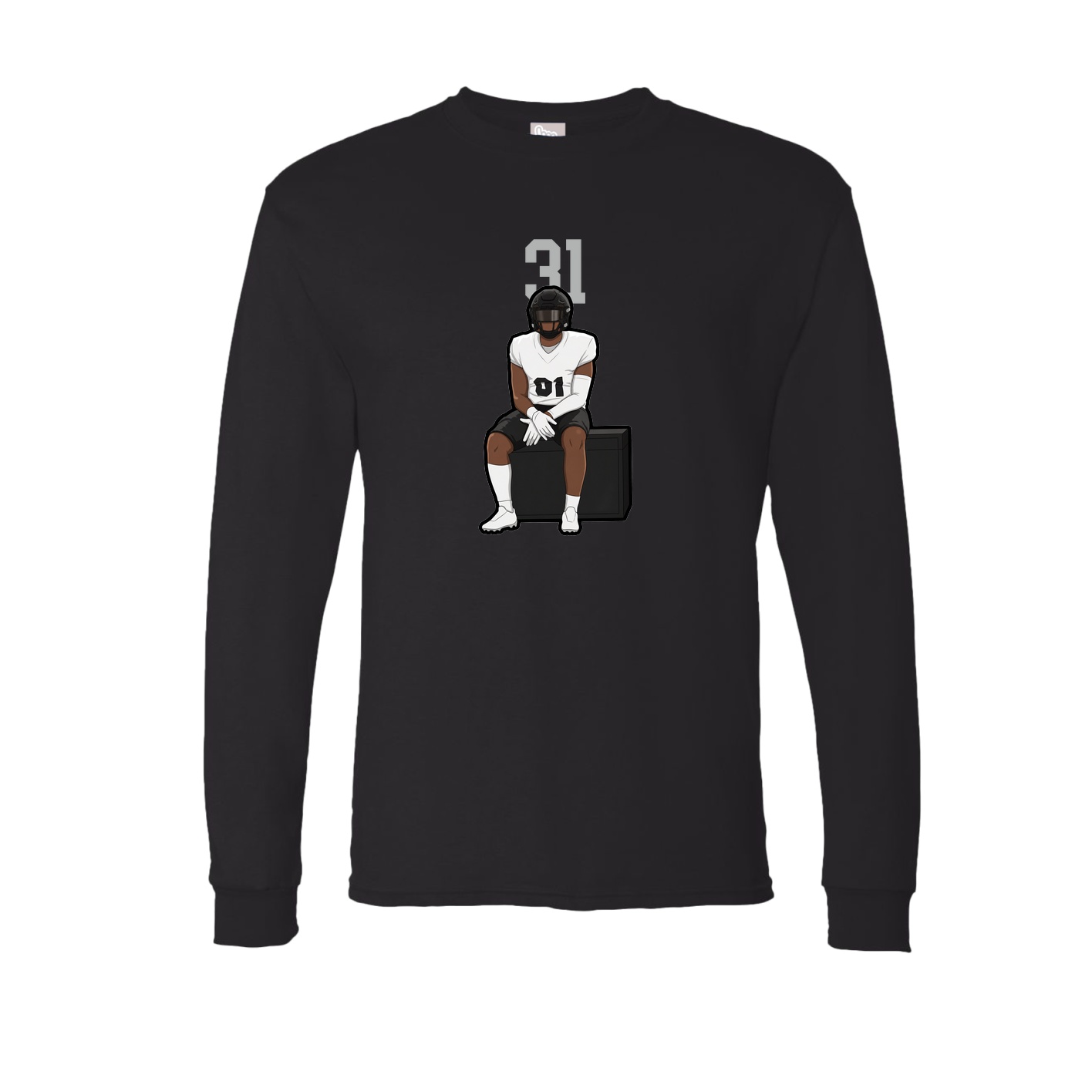 Long Sleeve Tee — Number Top in Black