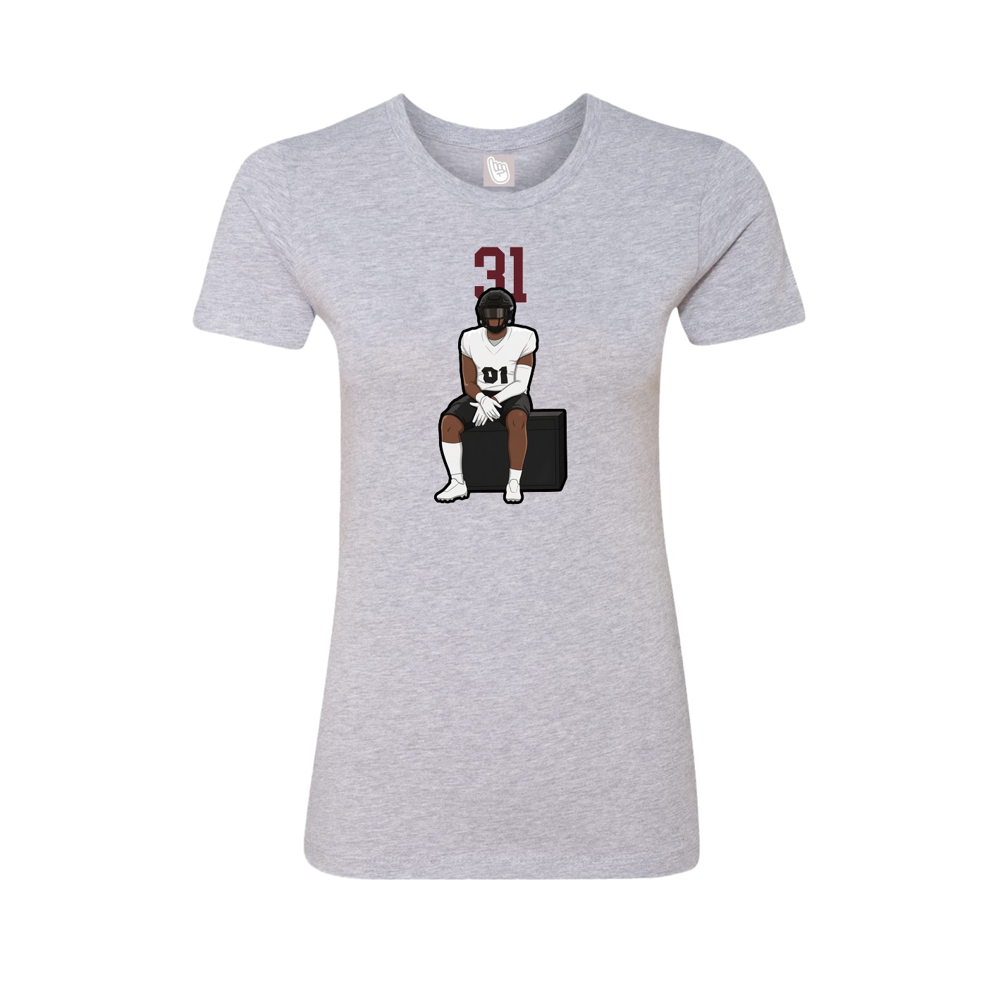 Fitted Women's Tee — Number Top in Grey