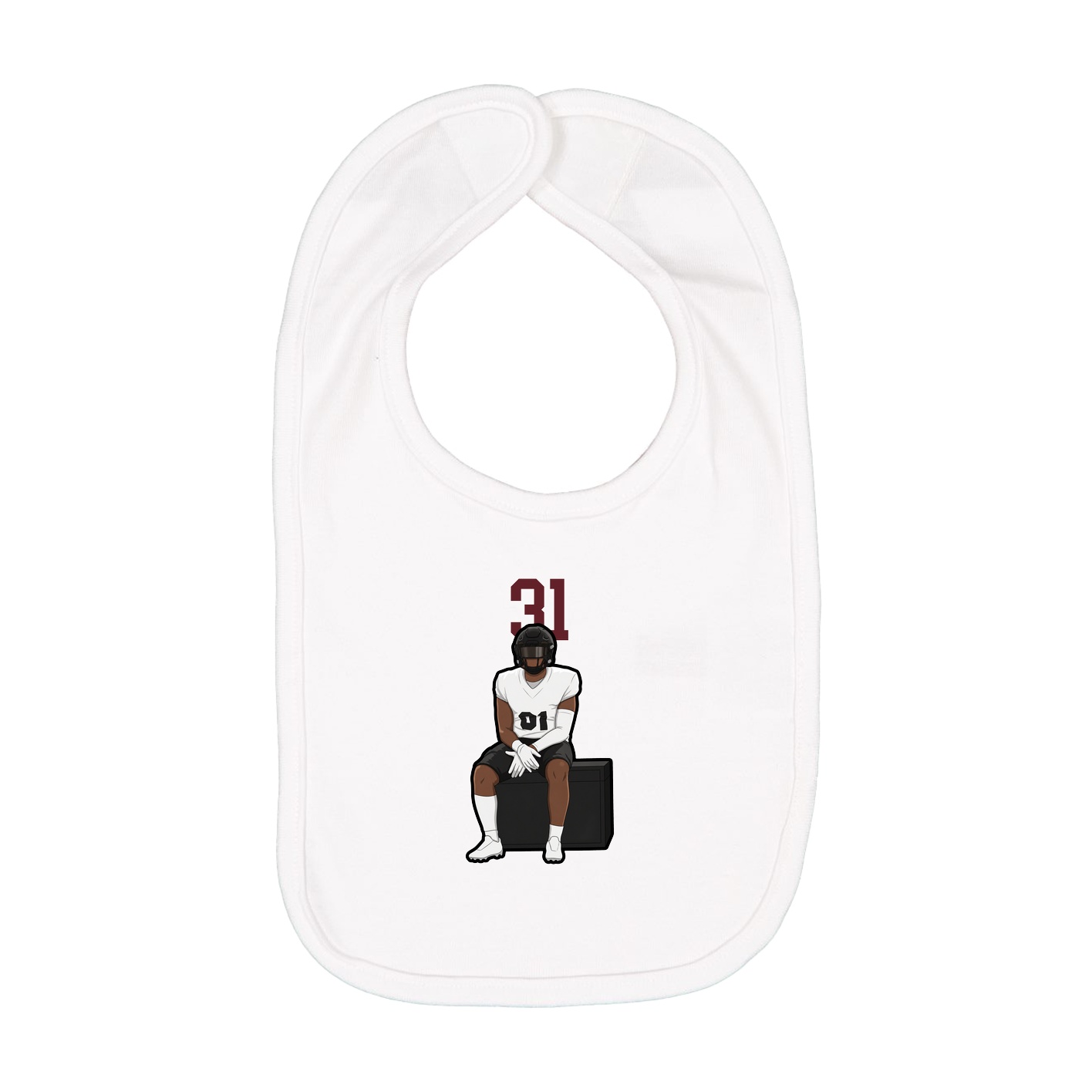 Infant Bib — Number Top in White