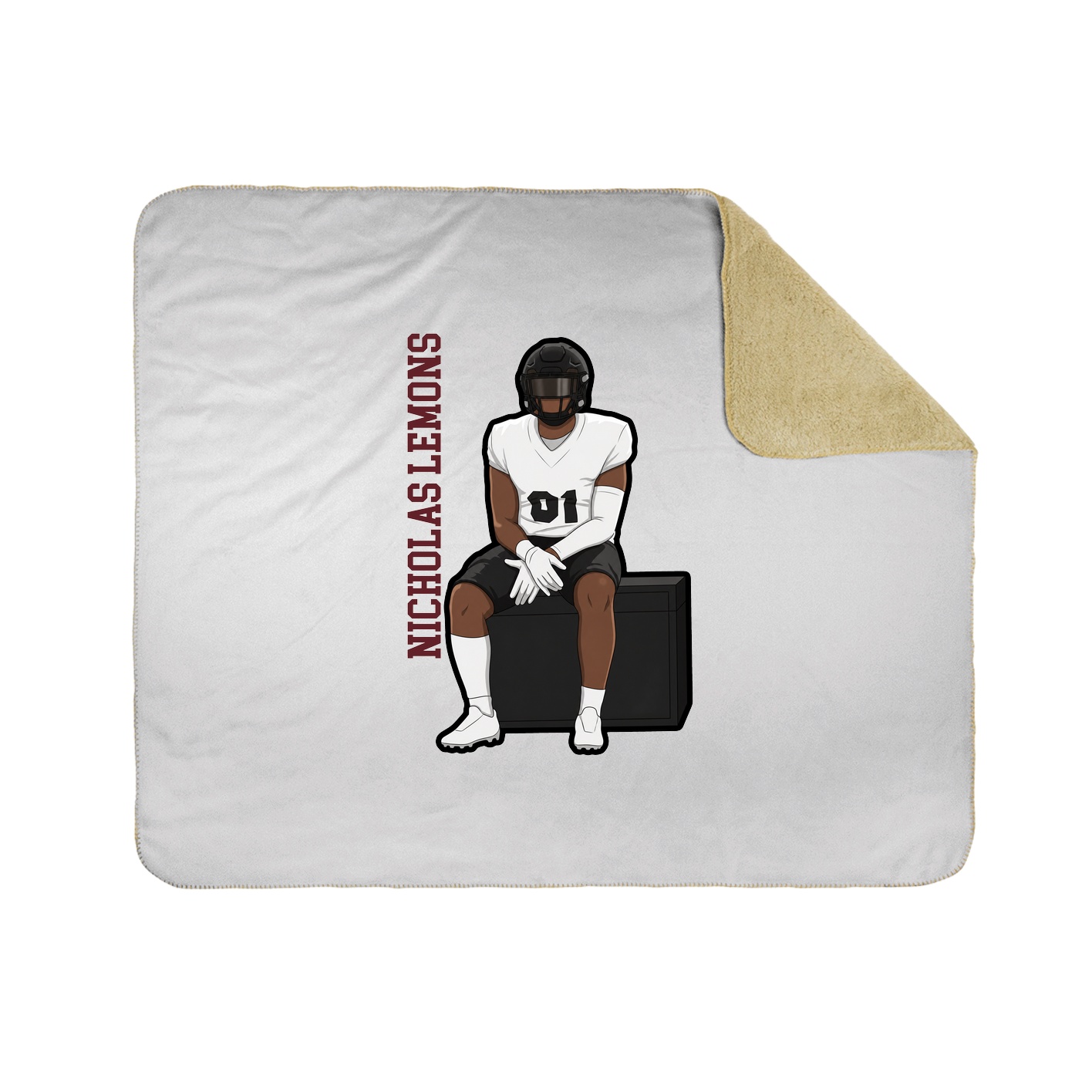 Throw Blanket — Name Vertical in White