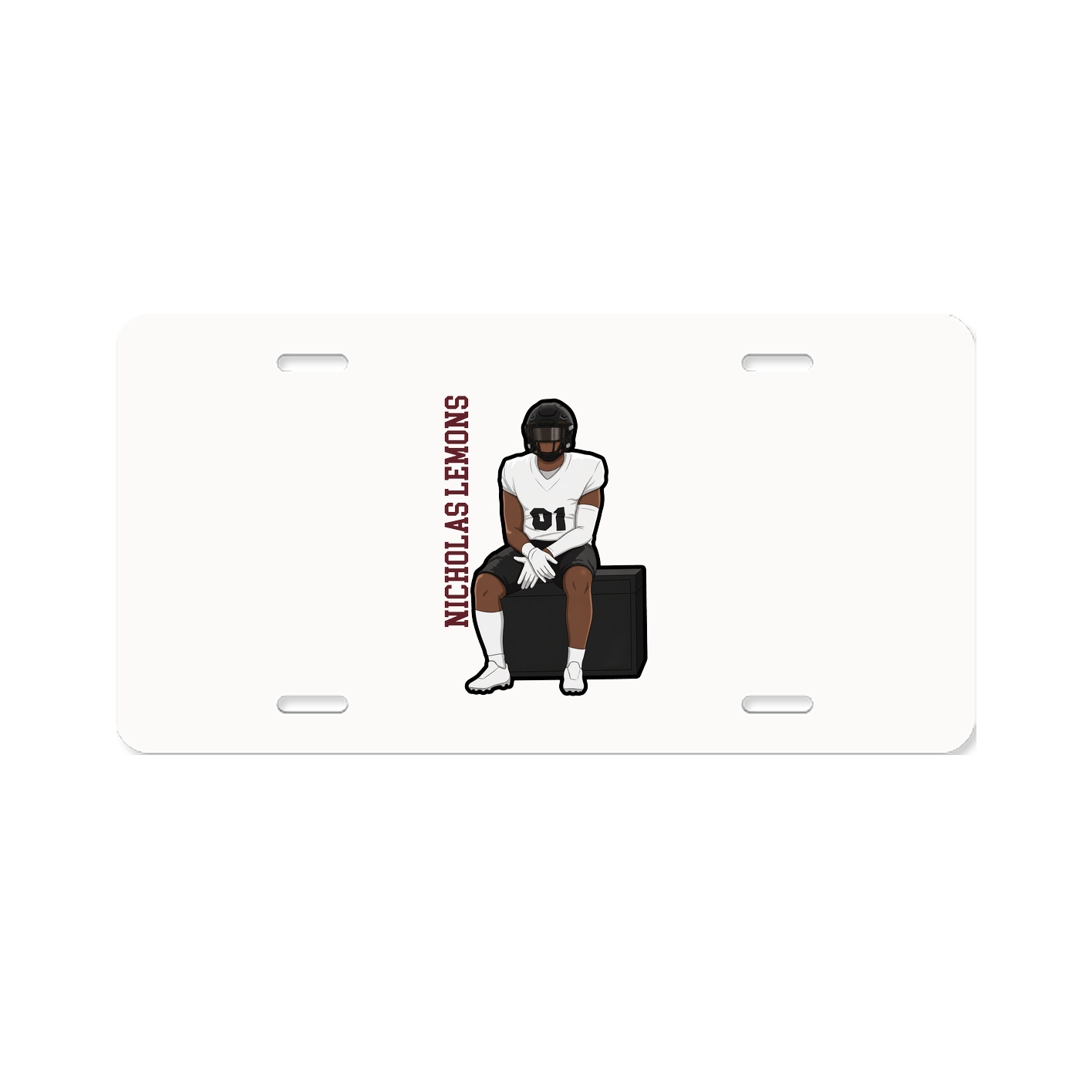 License Plate — Name Vertical in Classic