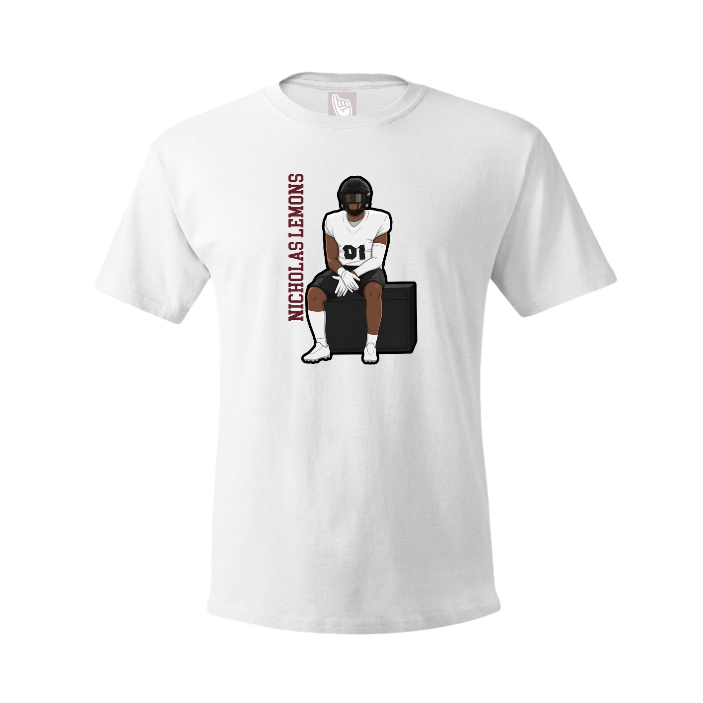 Tee — Name Vertical in White