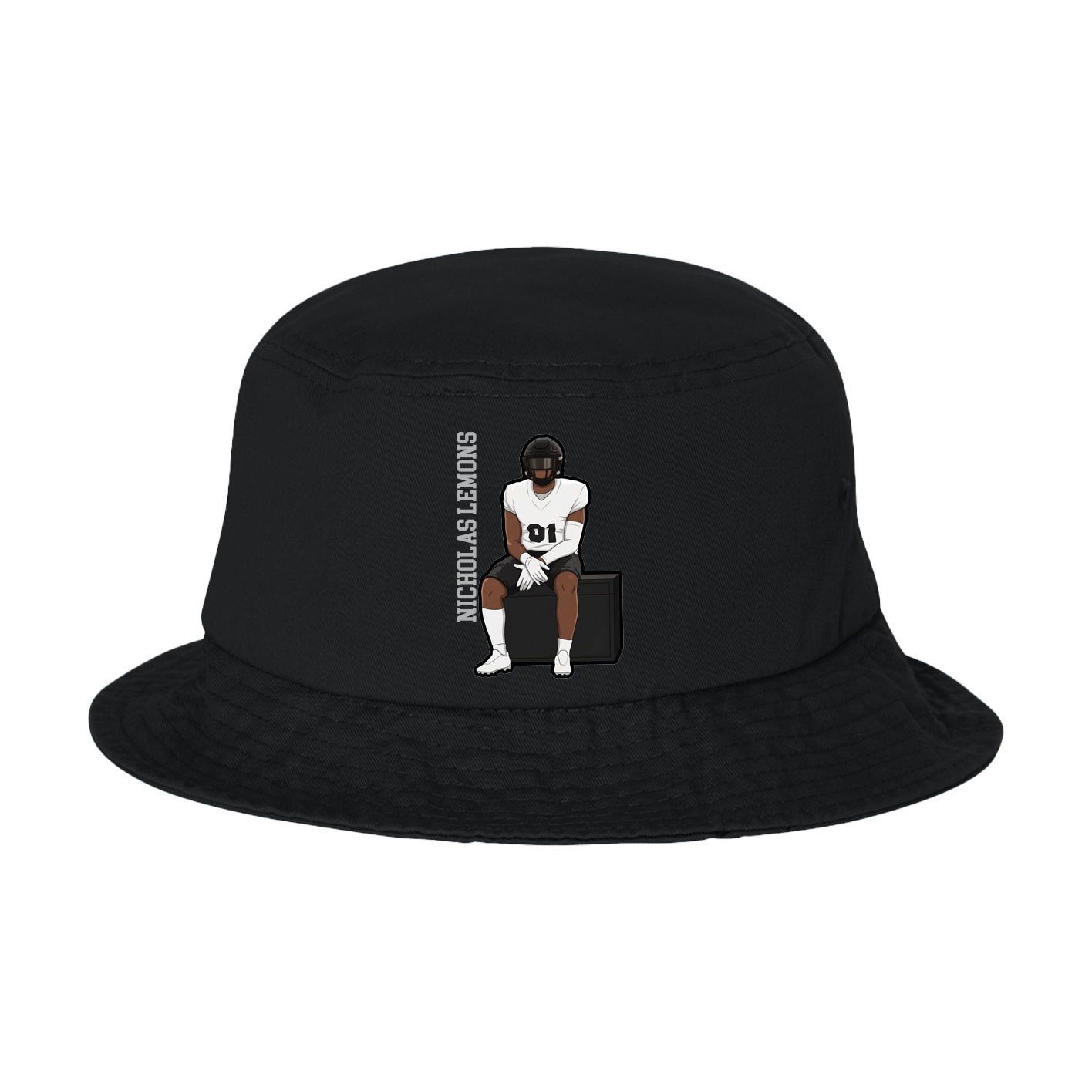 Bucket Cap — Name Vertical in Black
