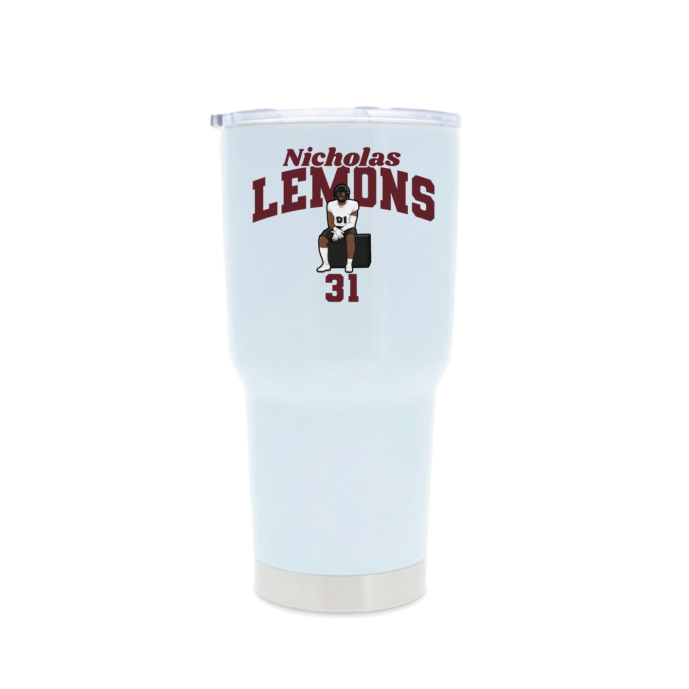 30oz Stainless Steel Tumbler — Signature Arch in White
