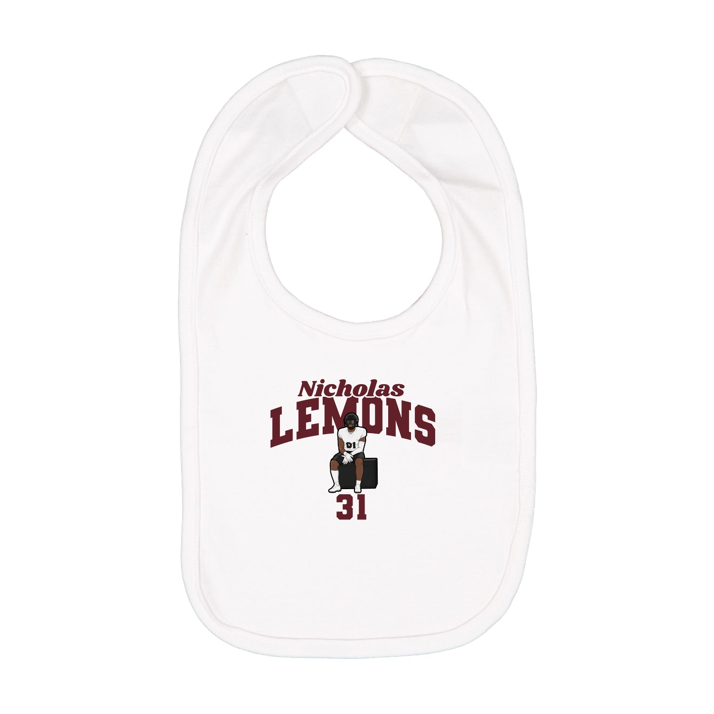 Infant Bib — Signature Arch in White