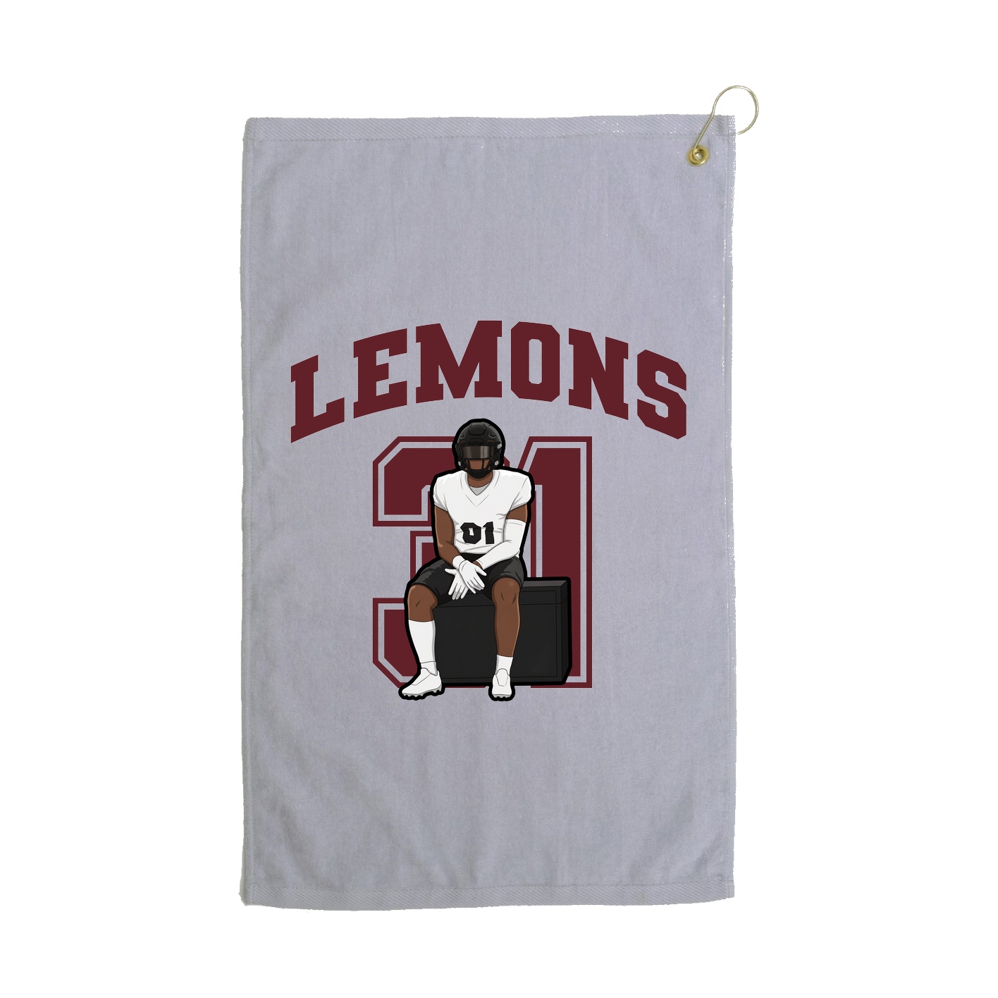 Golf Towel — Number in Grey