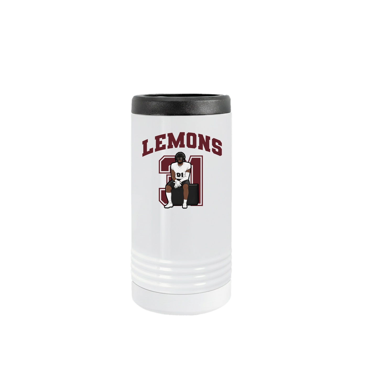 Slim Beverage Holder — Number in White