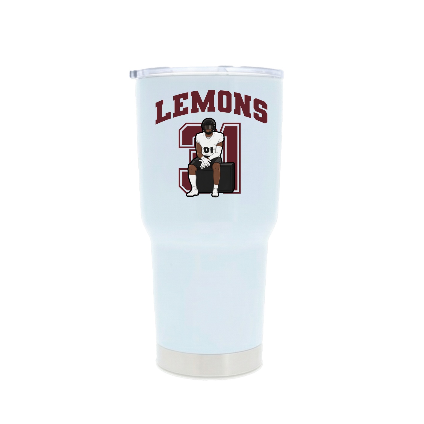 30oz Stainless Steel Tumbler — Number in White