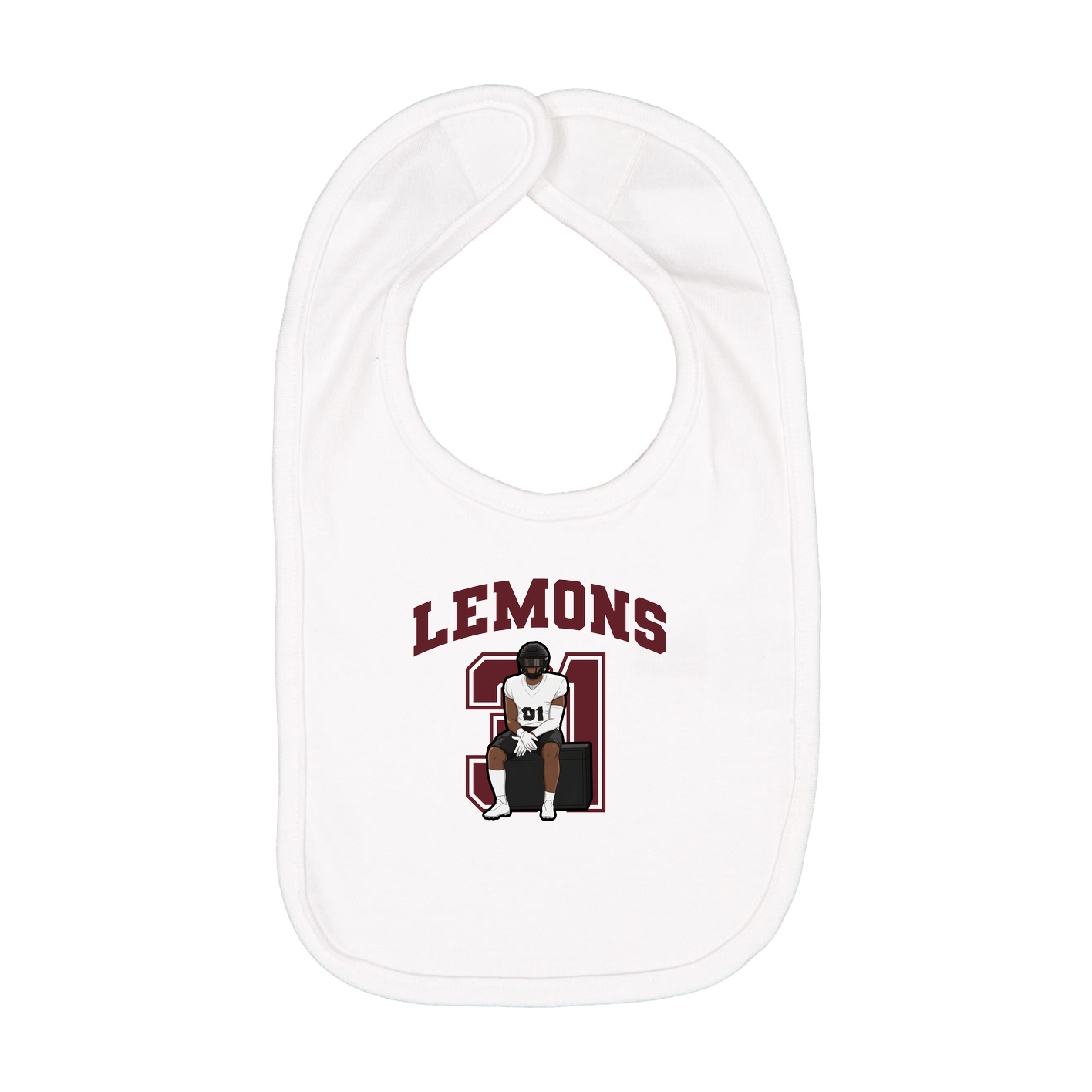 Infant Bib — Number in White