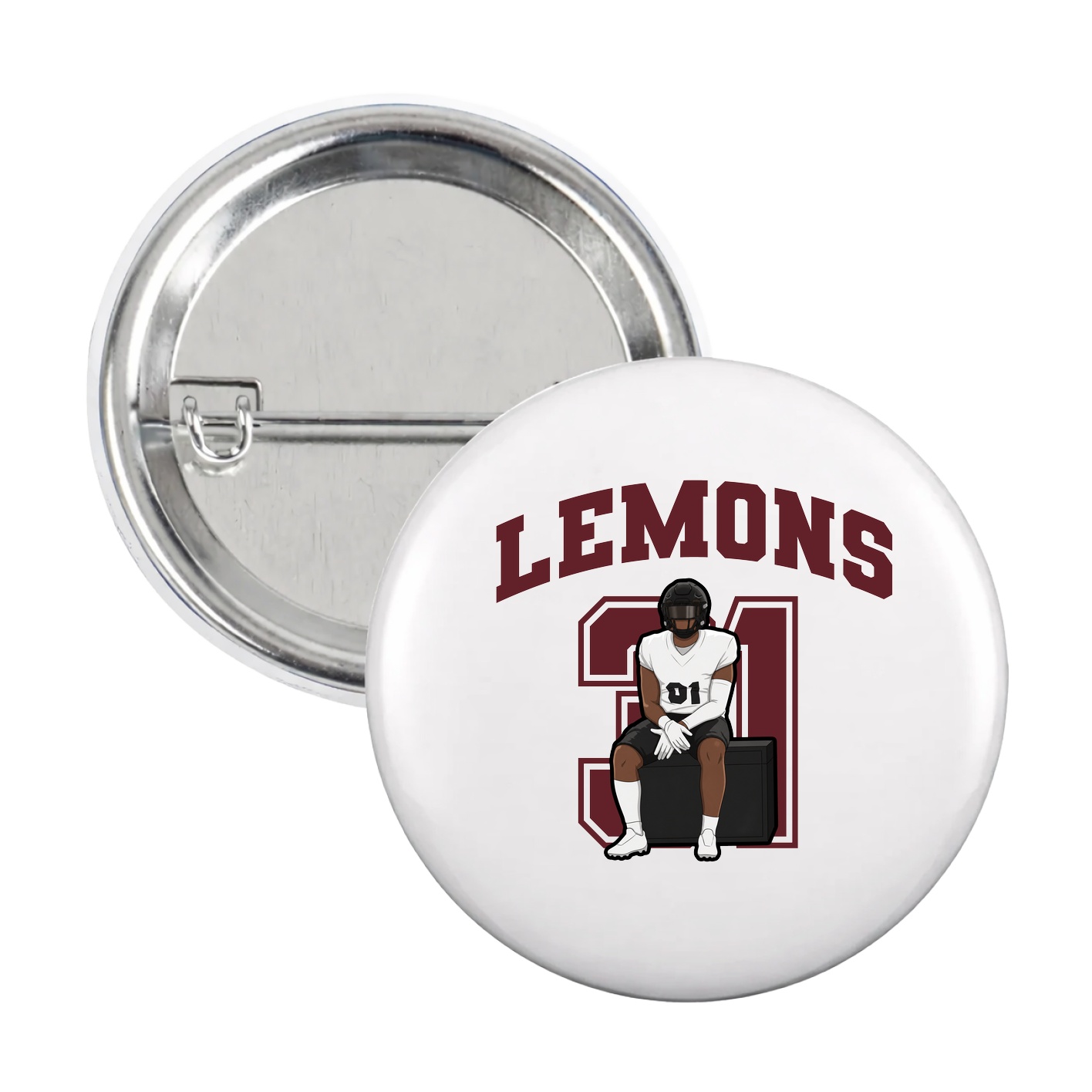 Game Day Button — Number in White