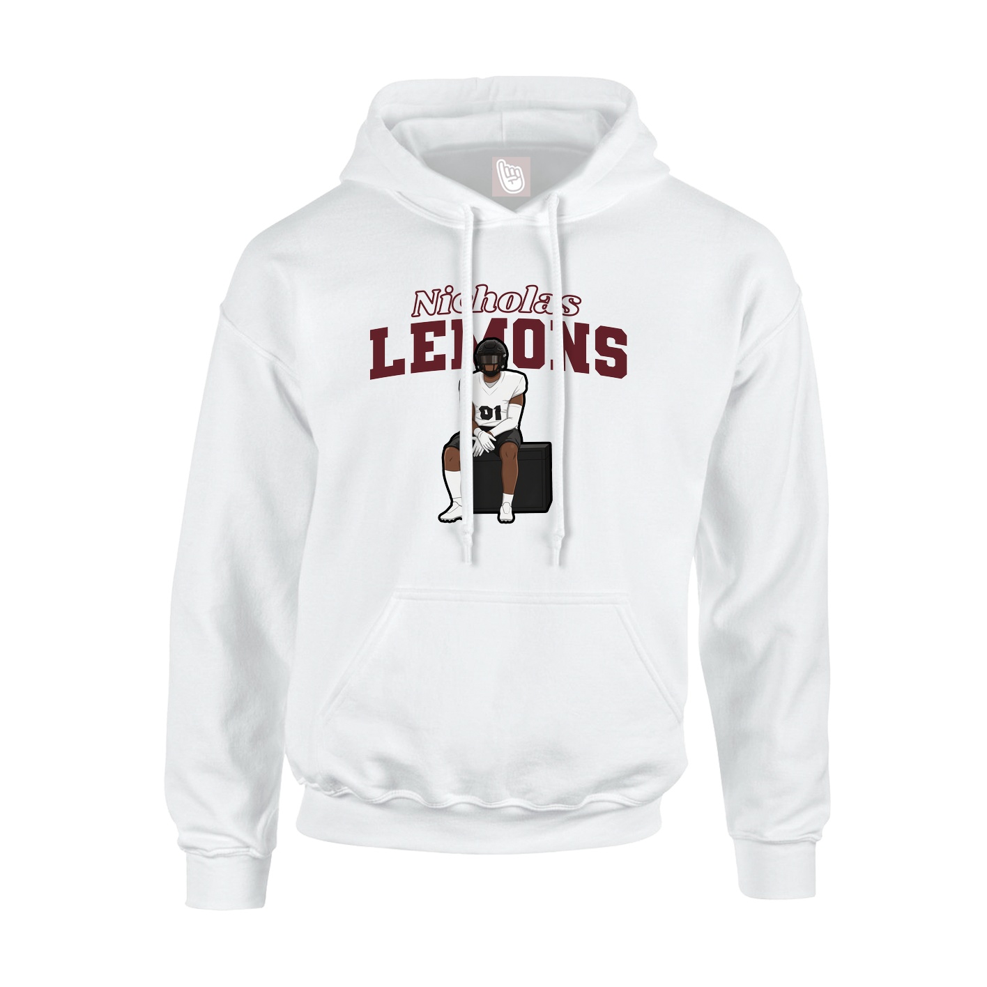 Hoodie — Name Arch in White