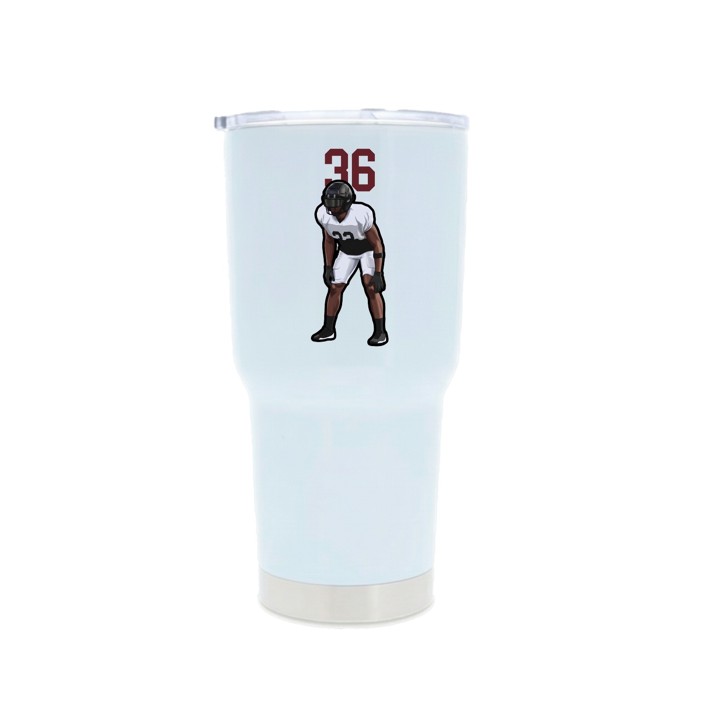 30oz Stainless Steel Tumbler — Number Top in White
