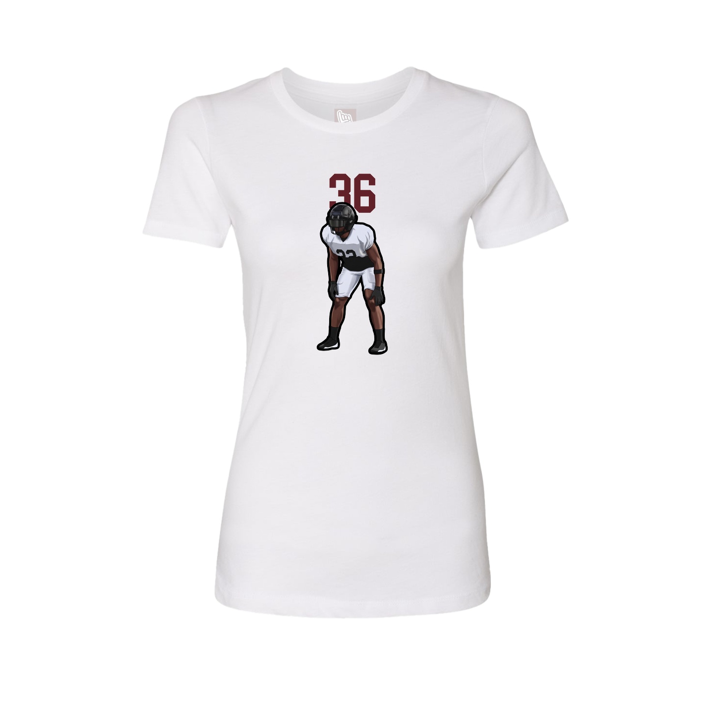 Fitted Women's Tee — Number Top in White
