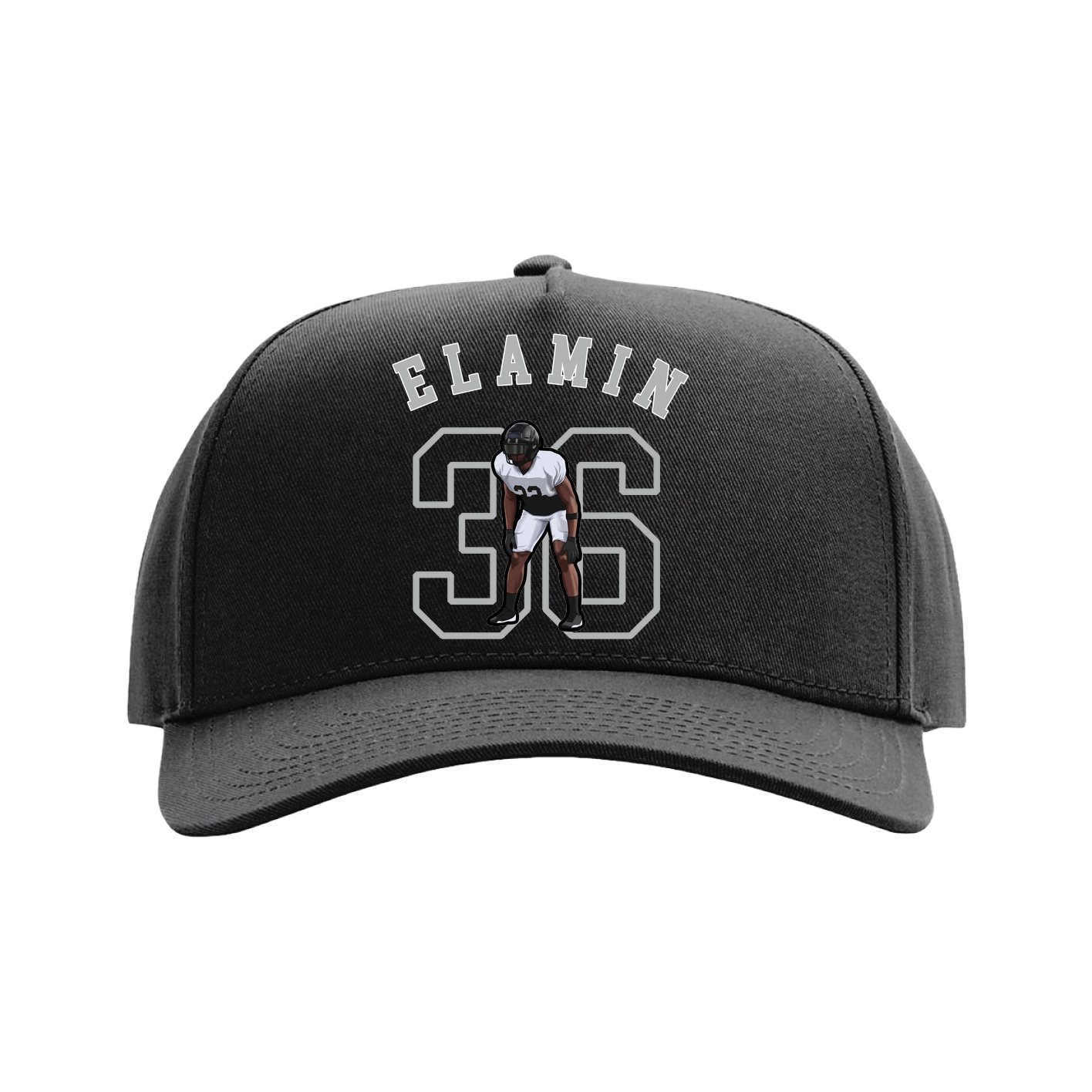Full Fabric Five-Panel Champ Cap — Shirsey Arch in Black