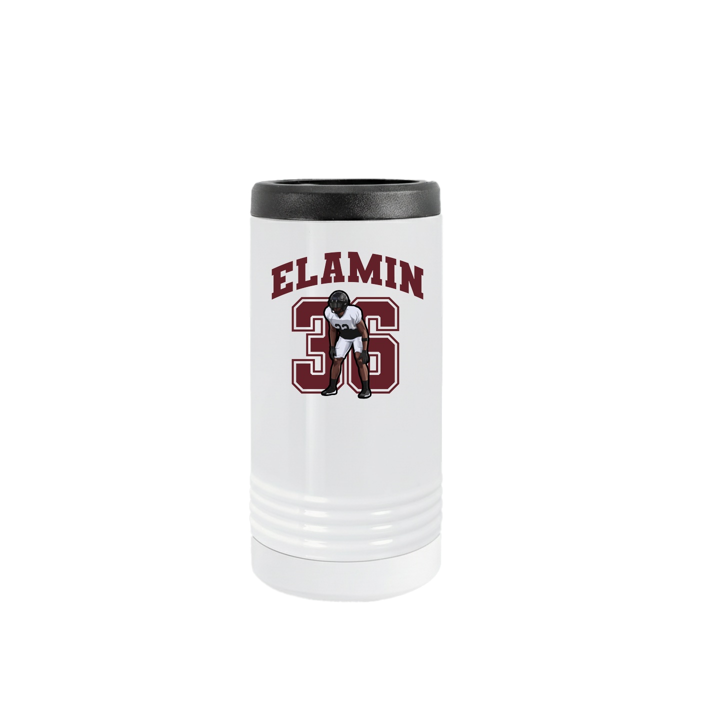 Slim Beverage Holder — Number in White
