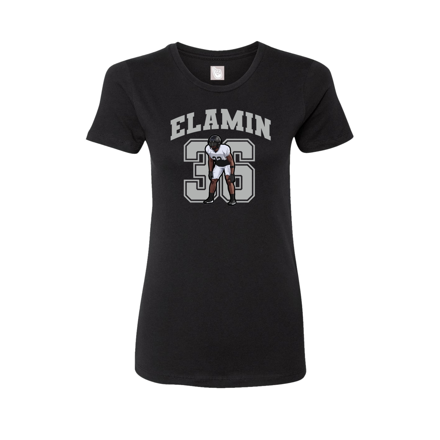 Fitted Women's Tee — Number in Black