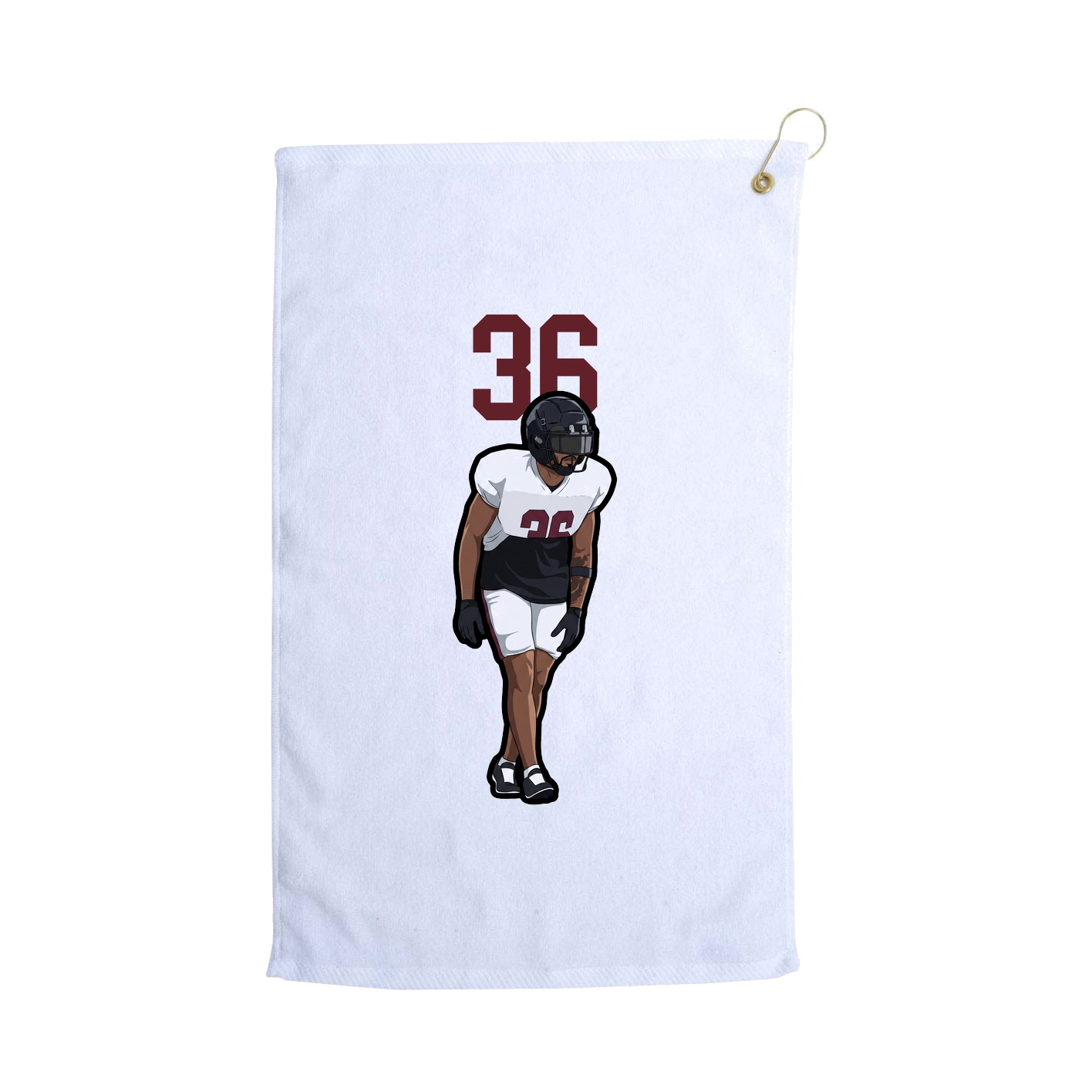 Golf Towel — Number Top in White