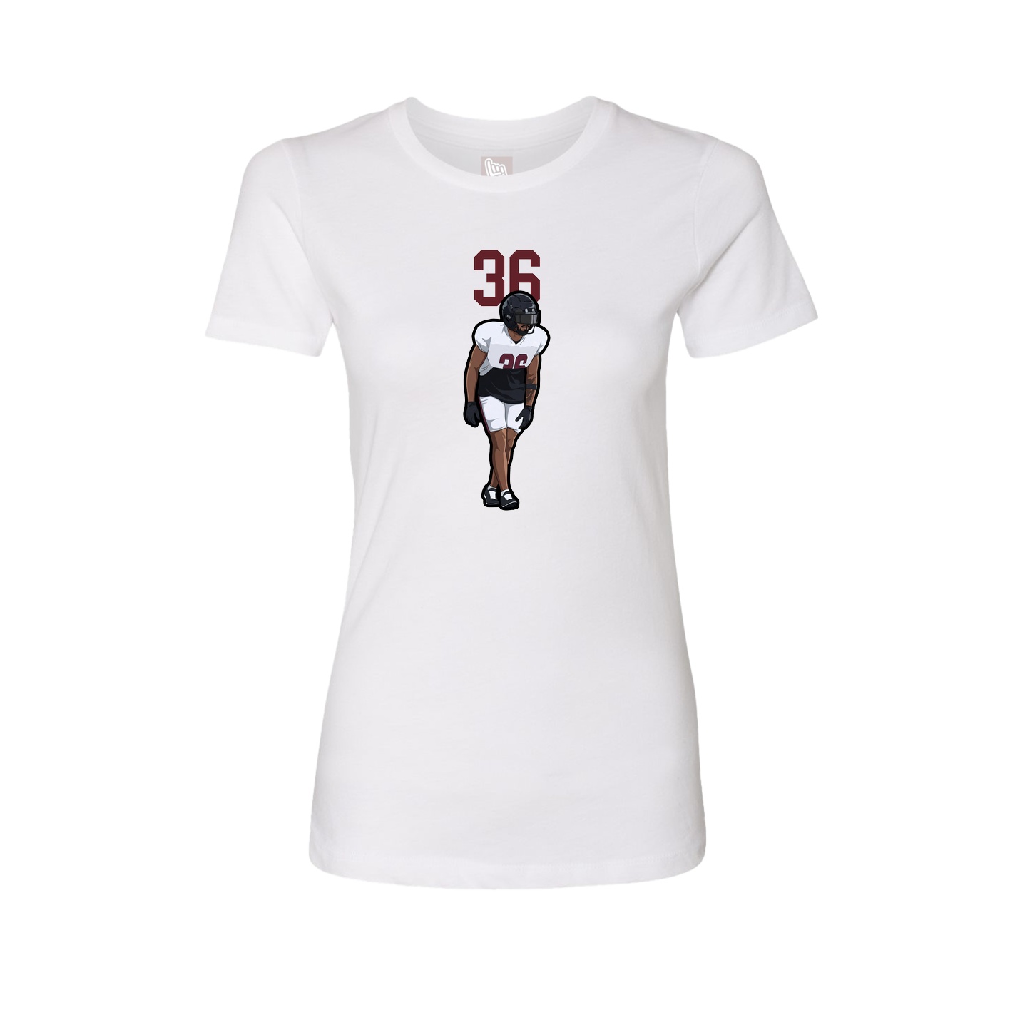 Fitted Women's Tee — Number Top in White