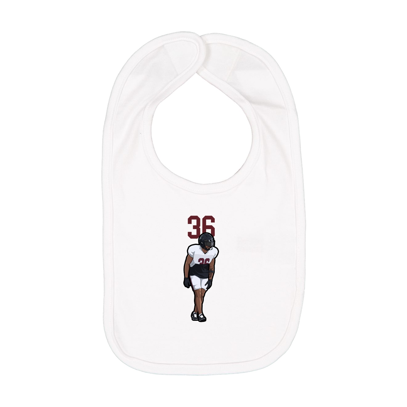 Infant Bib — Number Top in White