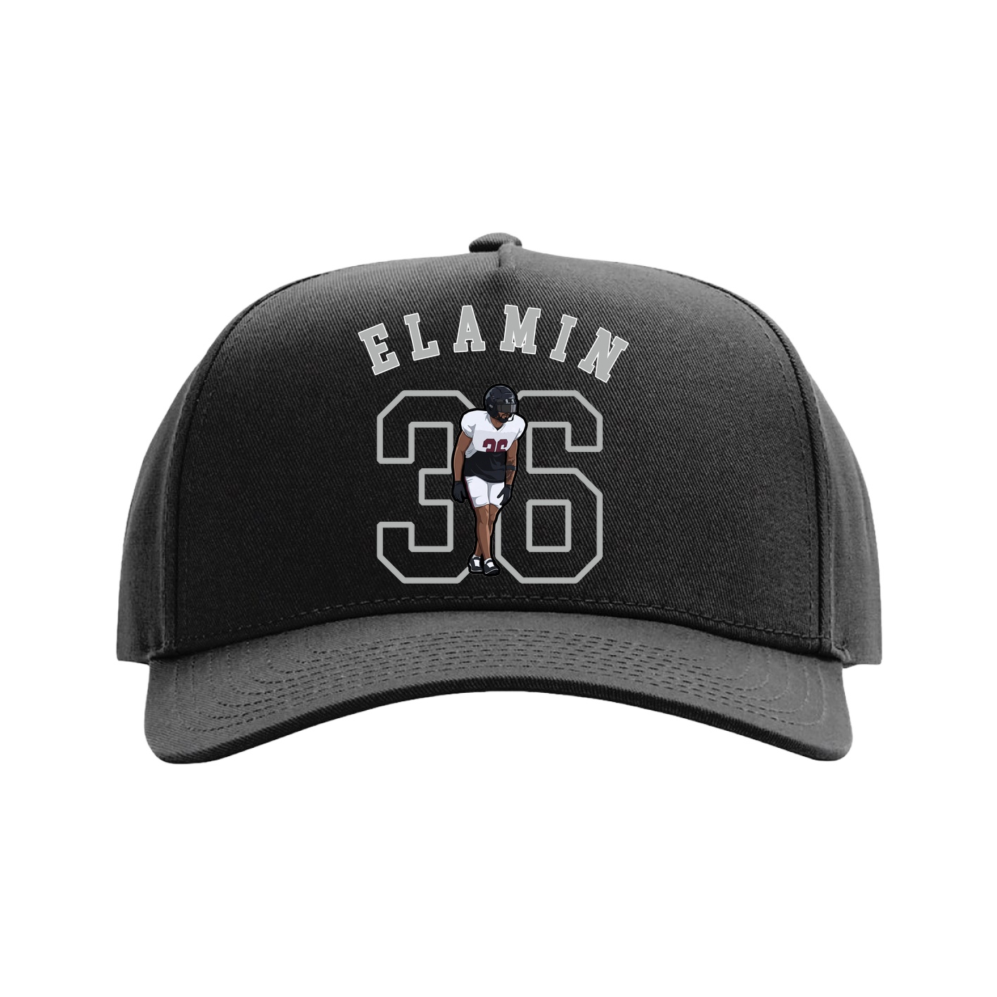 Full Fabric Five-Panel Champ Cap — Shirsey Arch in Black